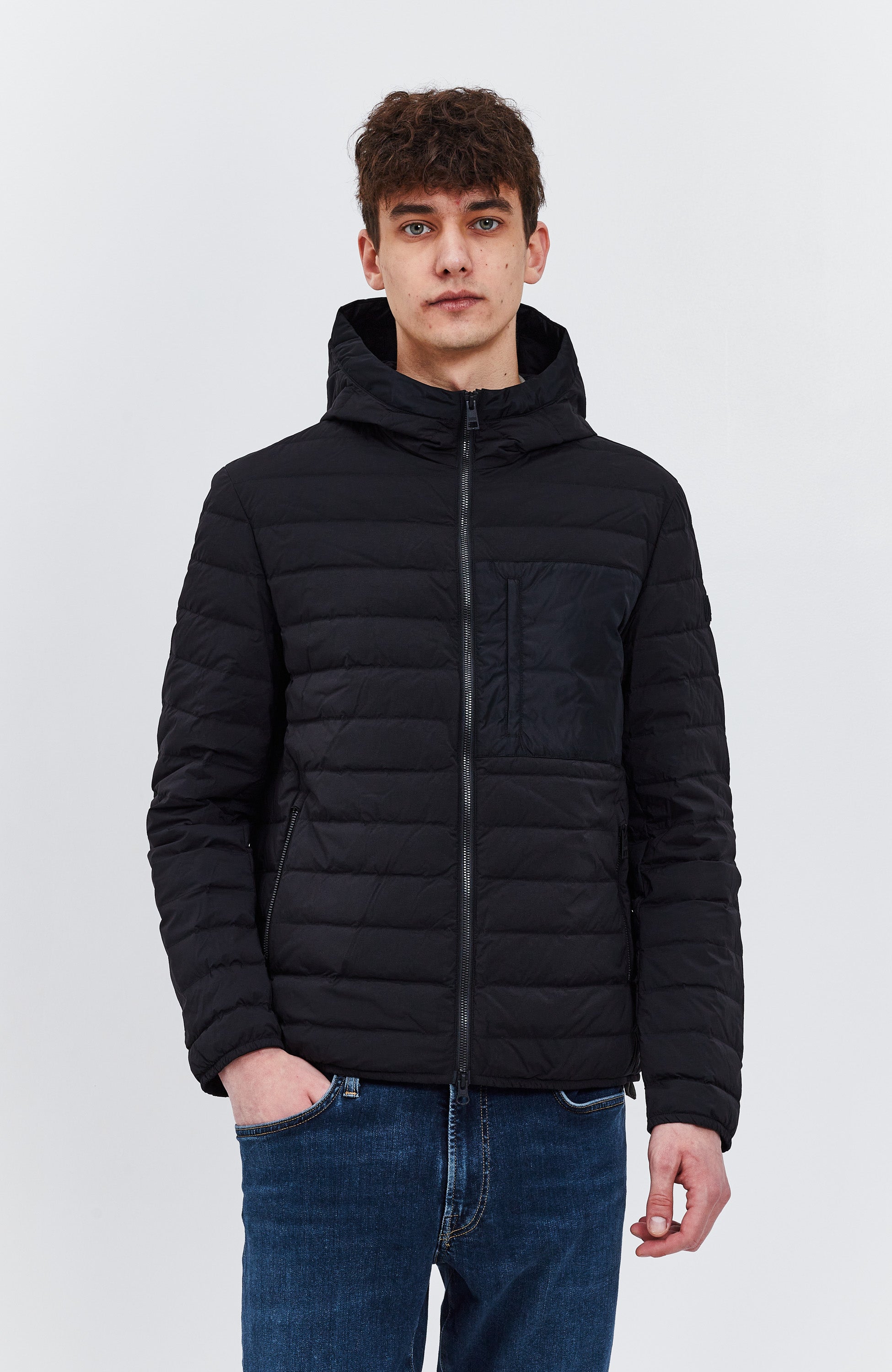 Hooded down jacket ISAAC