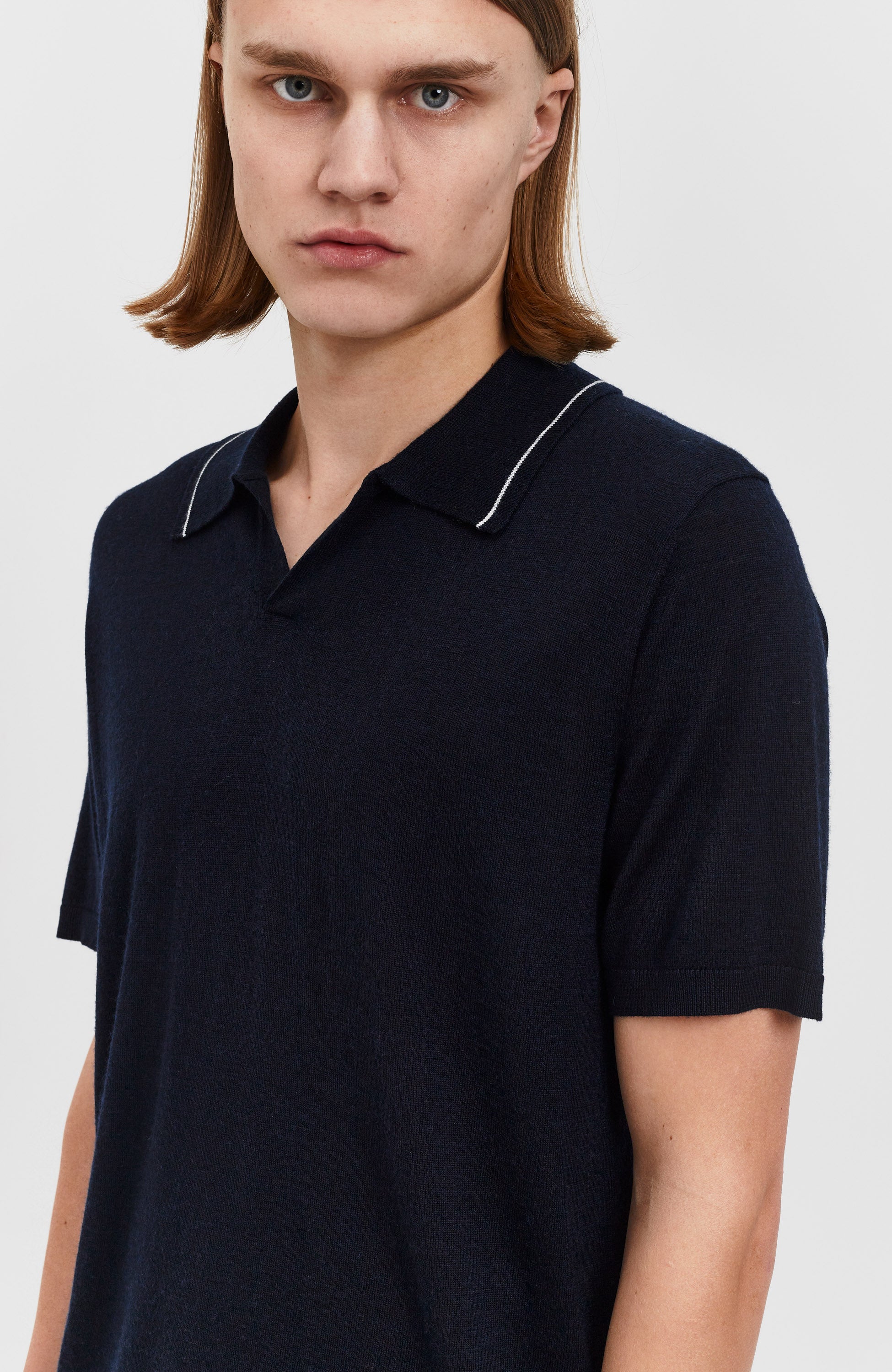 Fine-knit polo-shirt