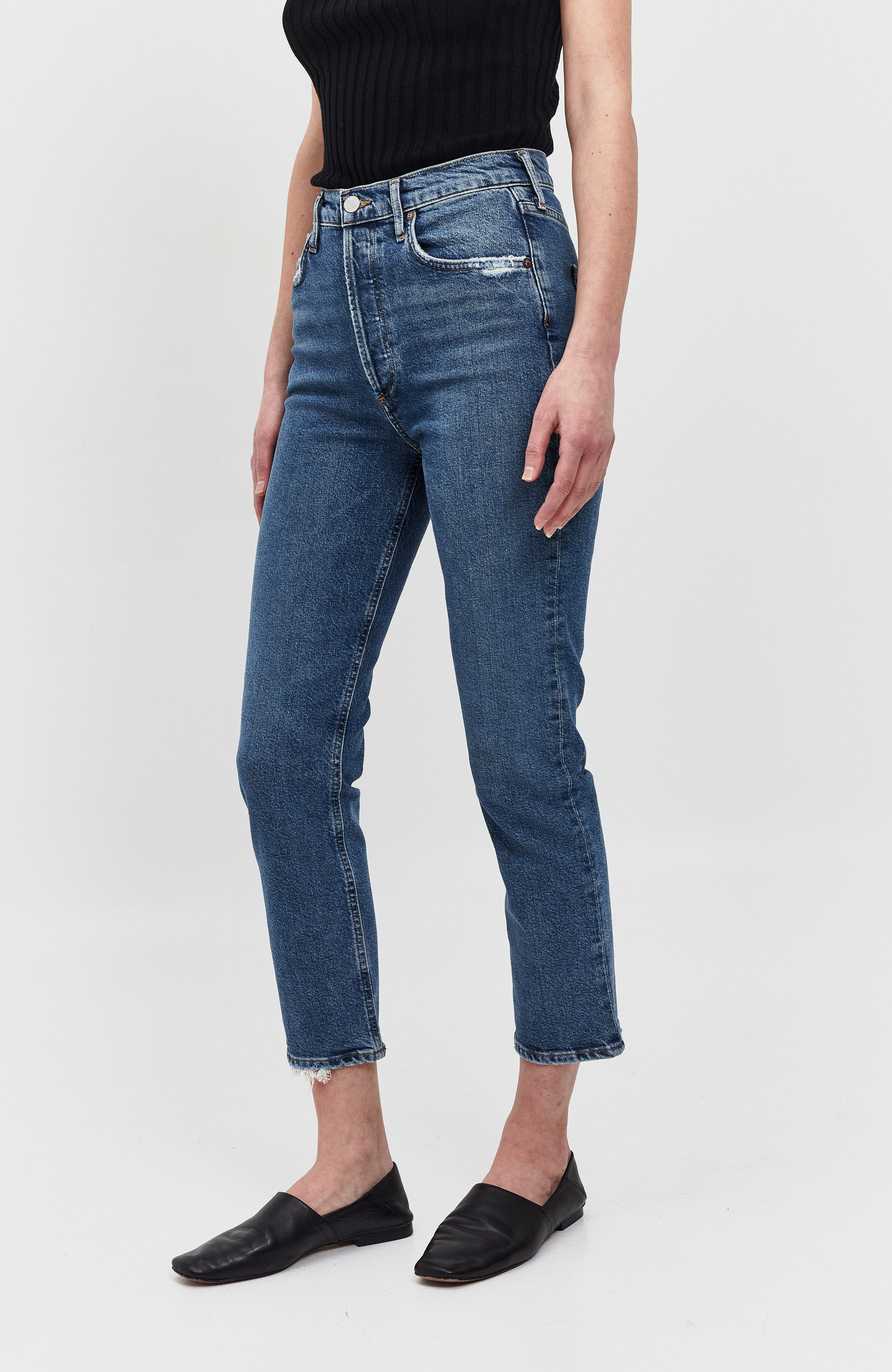 Agolde Blue Straight cropped jeans riley image 3