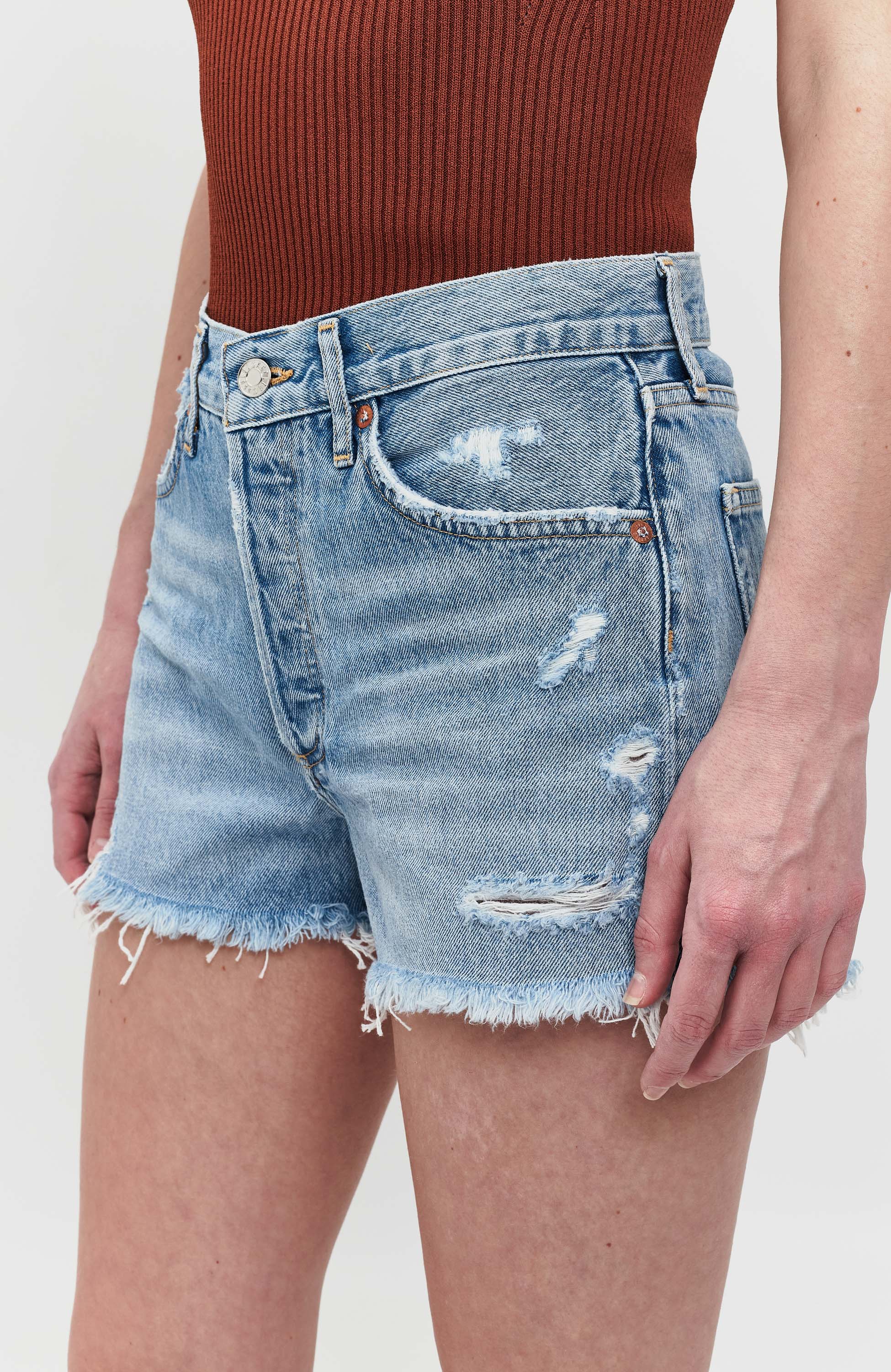 Agolde Blue Denim shorts parker image 3