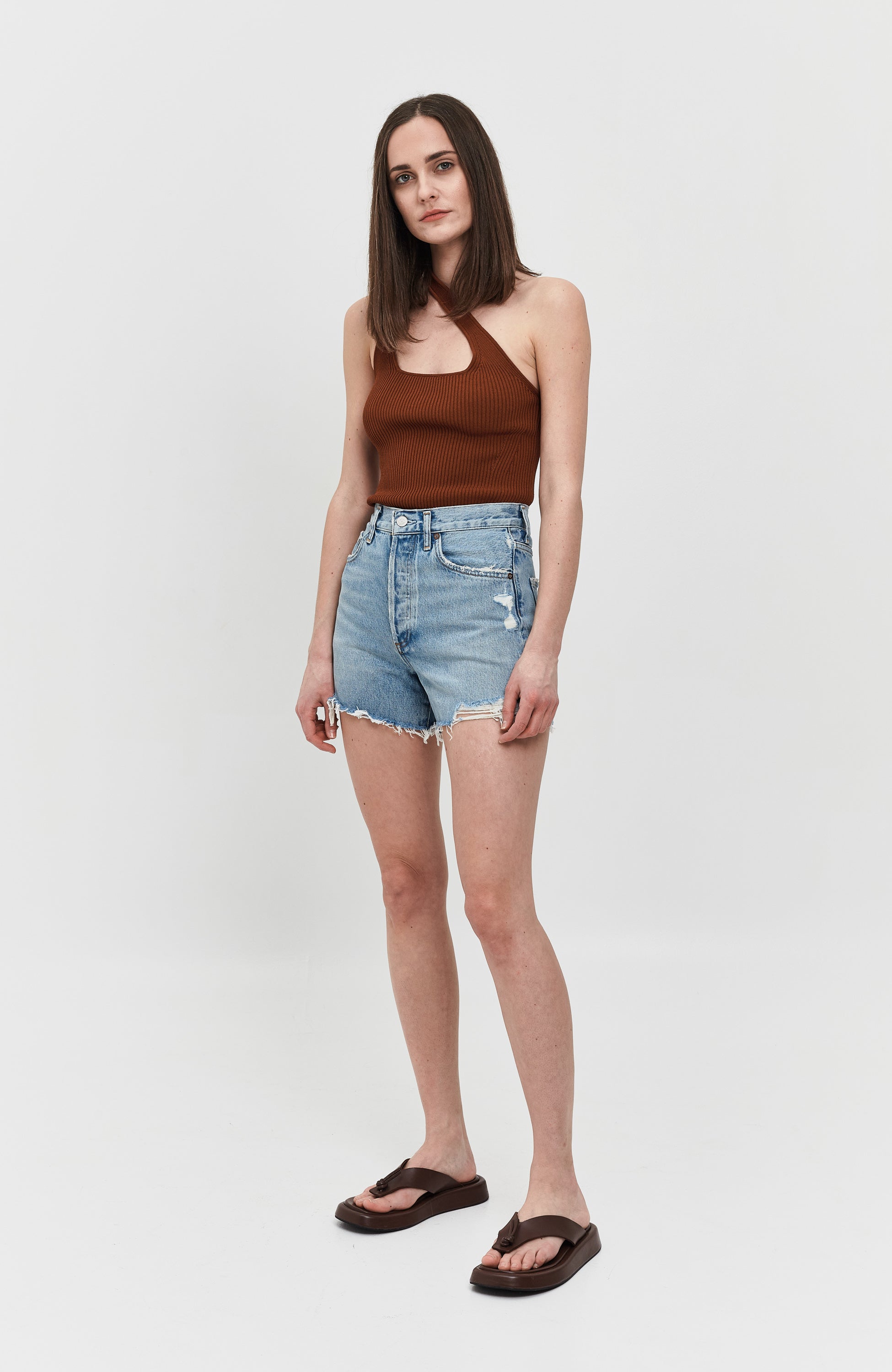 Agolde Blue High-rise shorts dee image 7