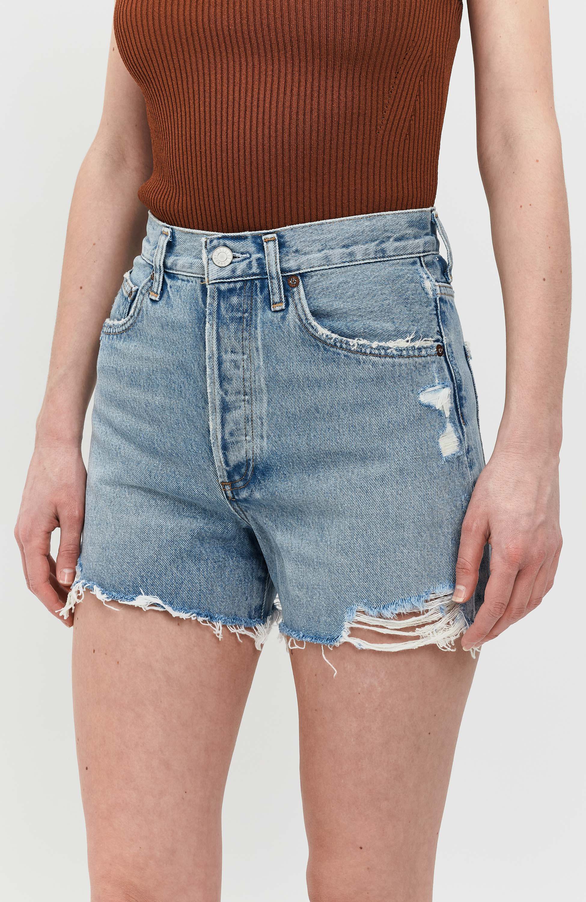 Agolde Blue High-rise shorts dee image 3