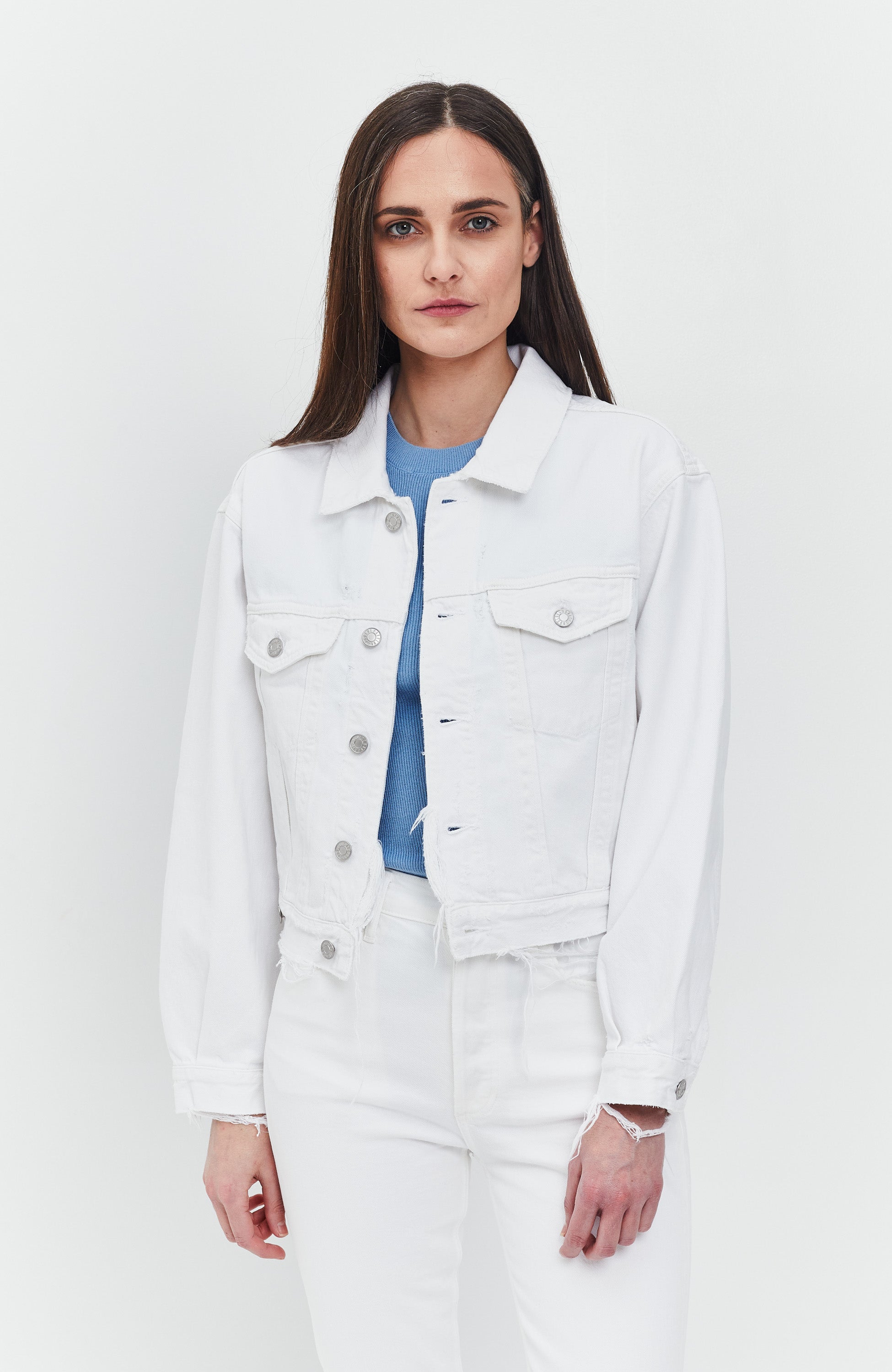 Agolde White Shrunken denim jacket charli image 1