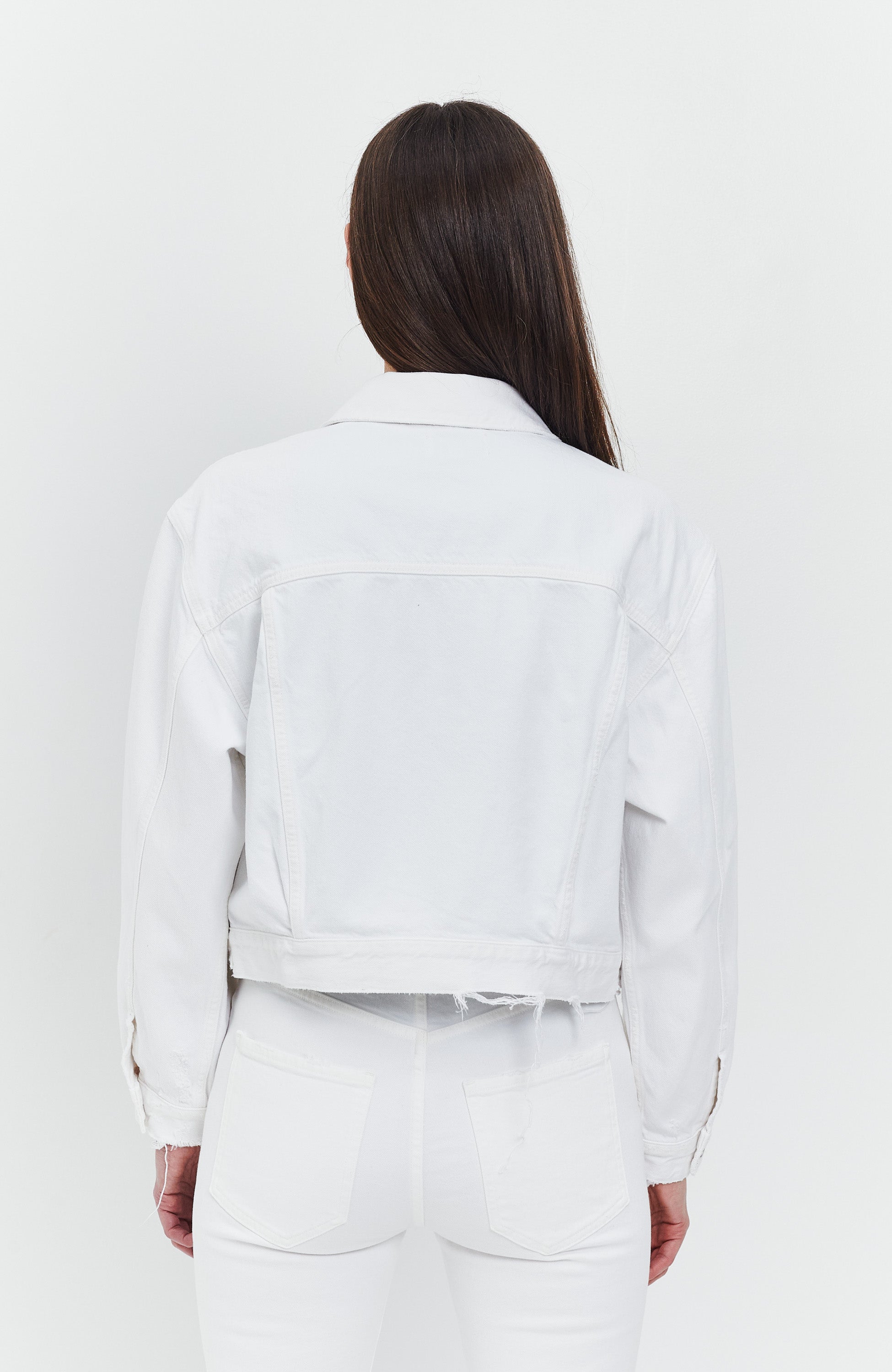 Agolde White Shrunken denim jacket charli image 3