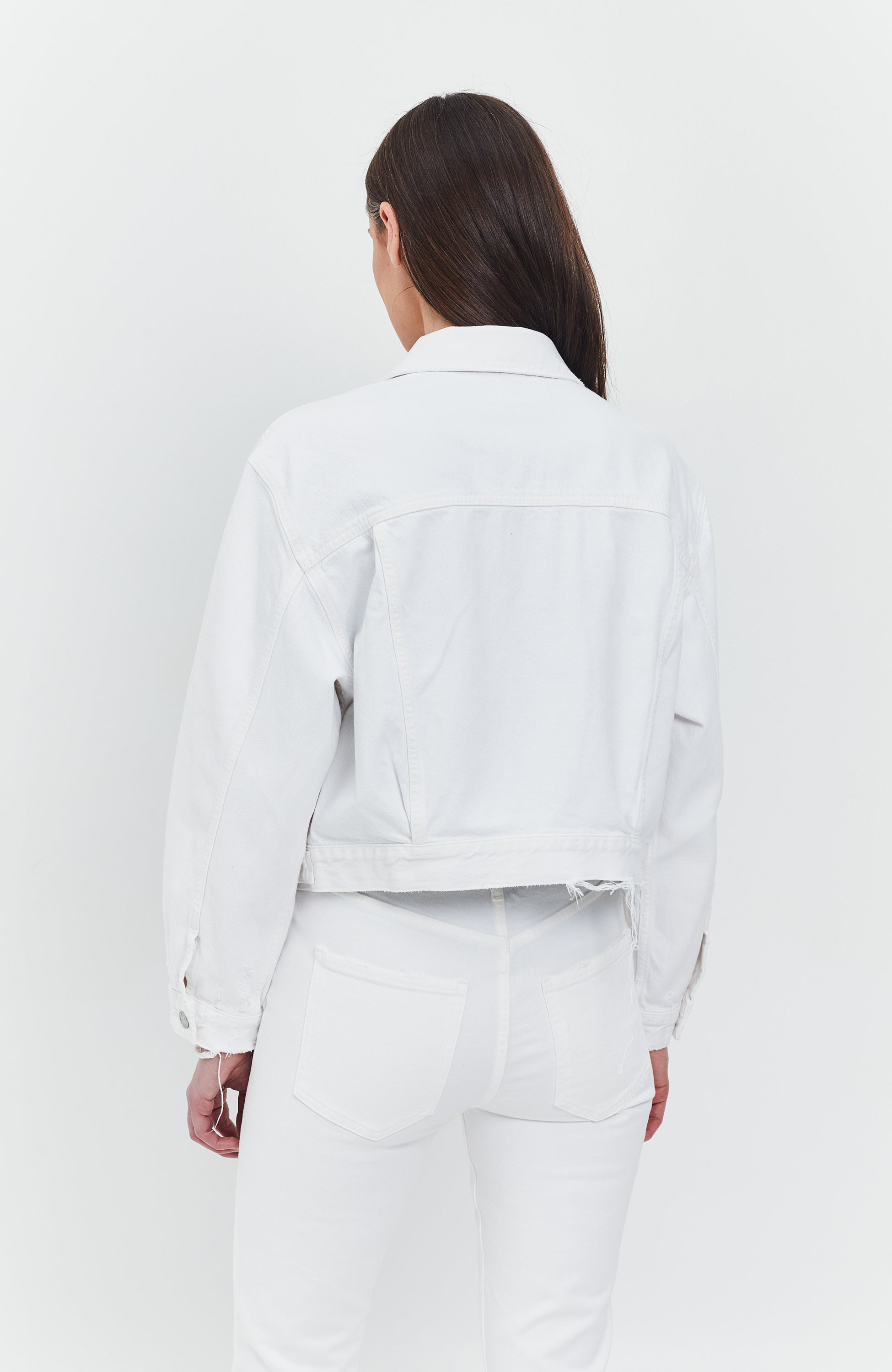 Agolde White Shrunken denim jacket charli image 4