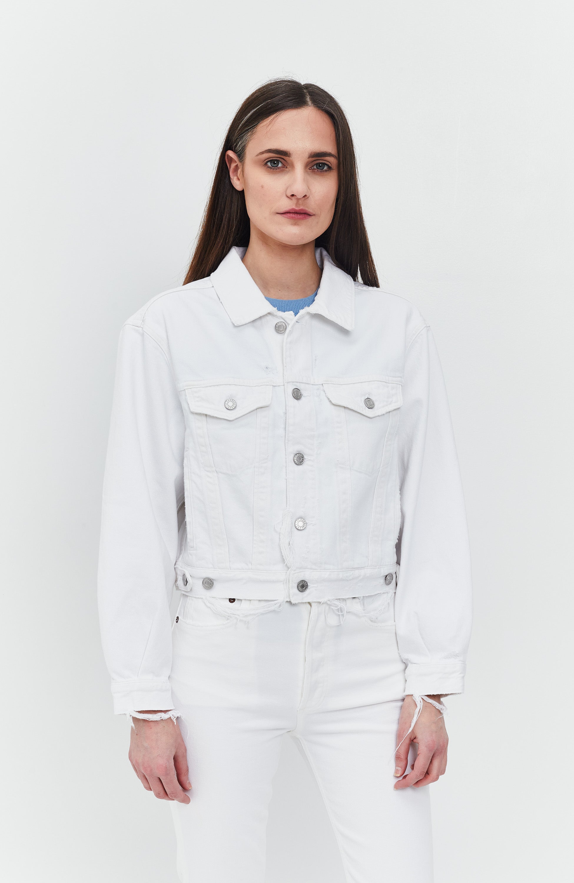 Agolde White Shrunken denim jacket charli image 2