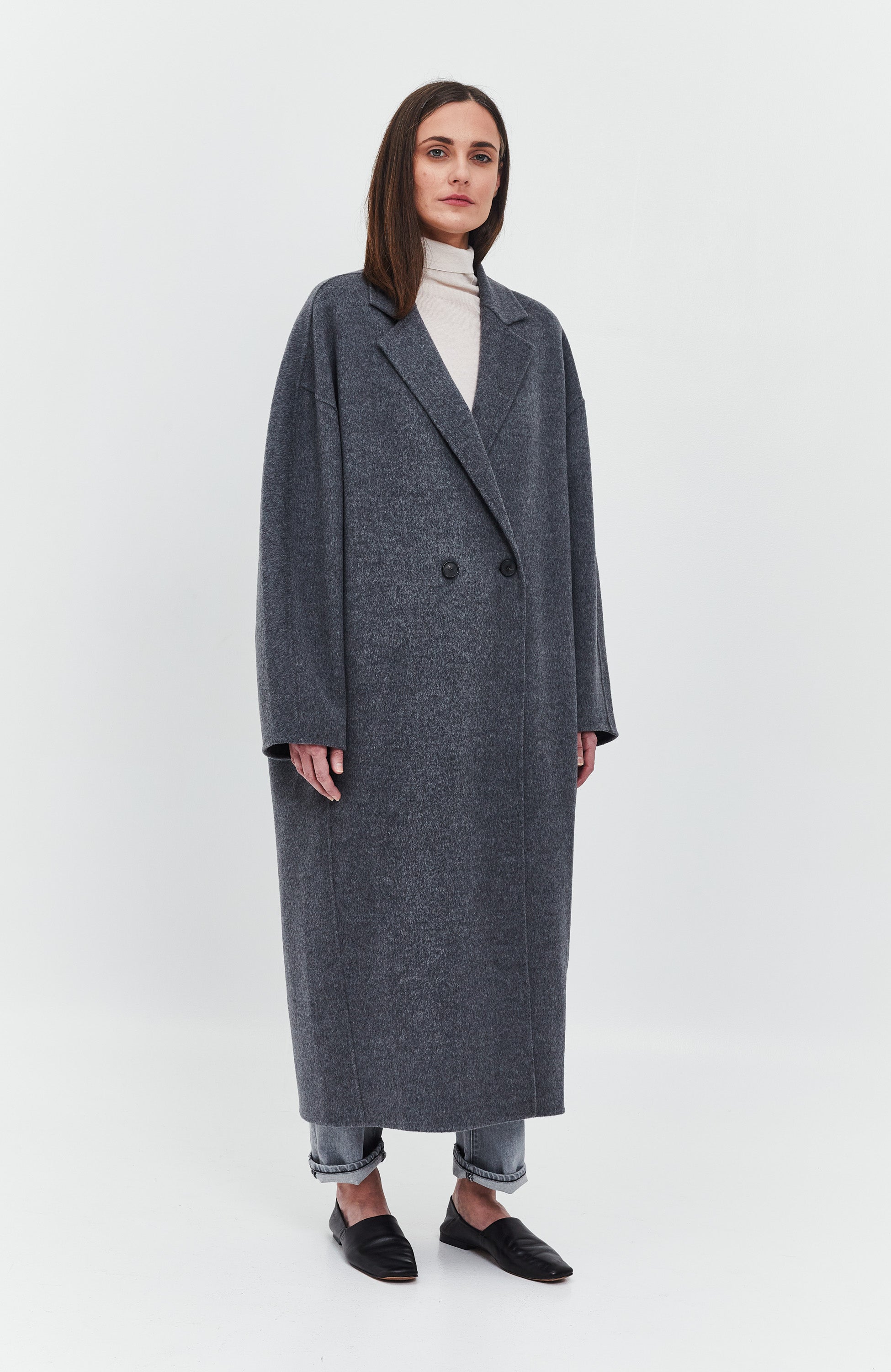 House of dagmar Grey Oversize doublé coat image 3