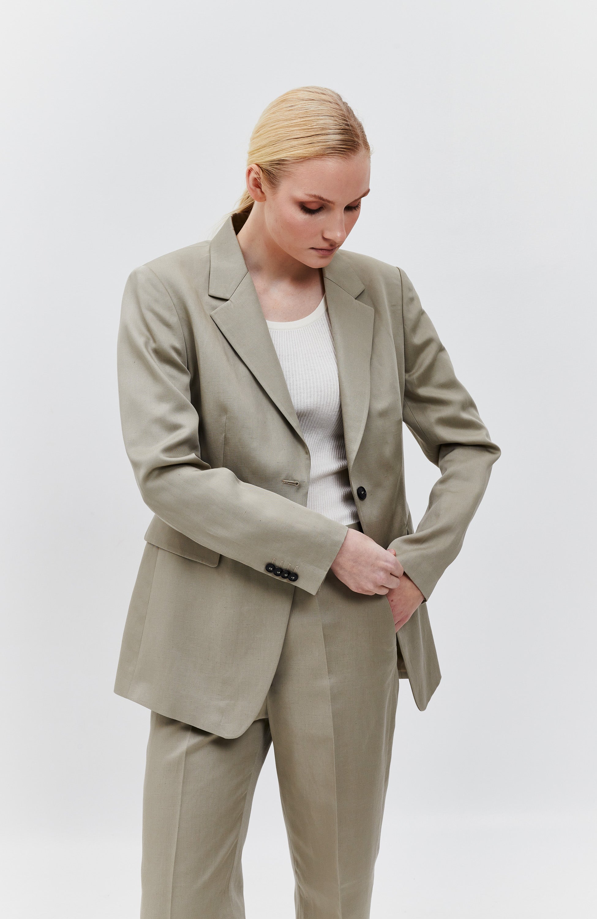 Regular-fit linen blazer NARINA