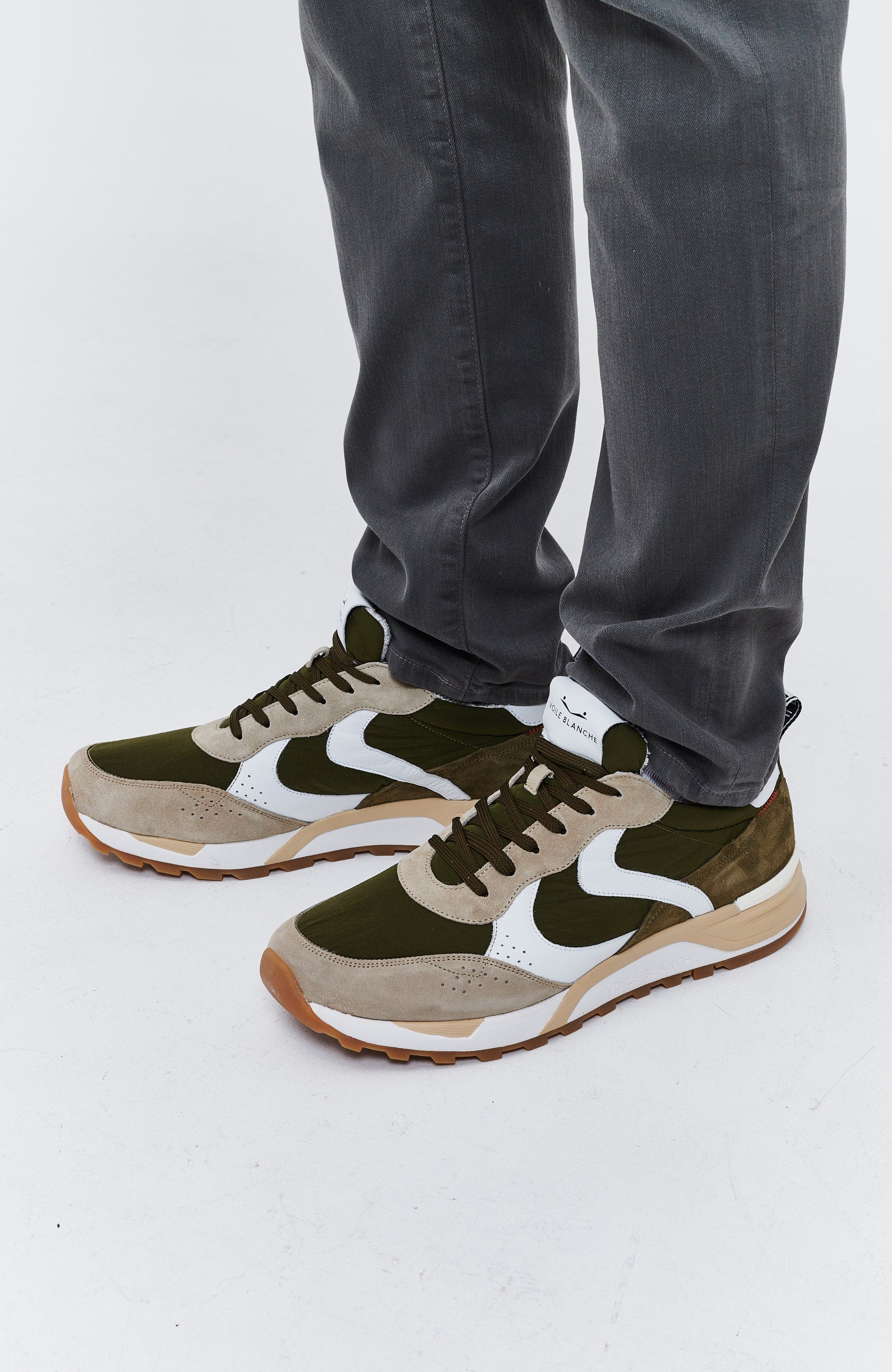 Voile blanche Beige Suede contrast-detail sneakers magg image 8
