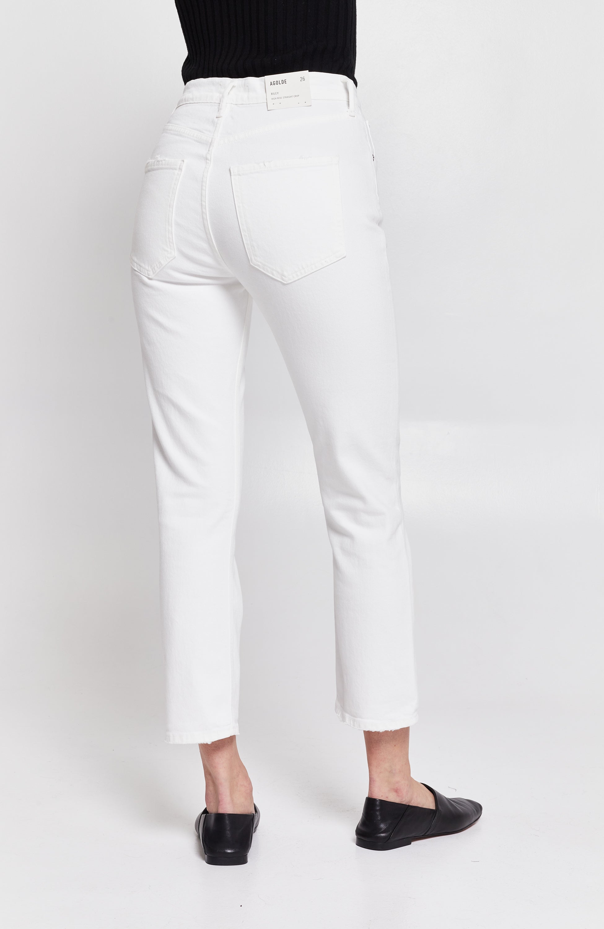 Agolde White Straight cropped jeans riley image 4