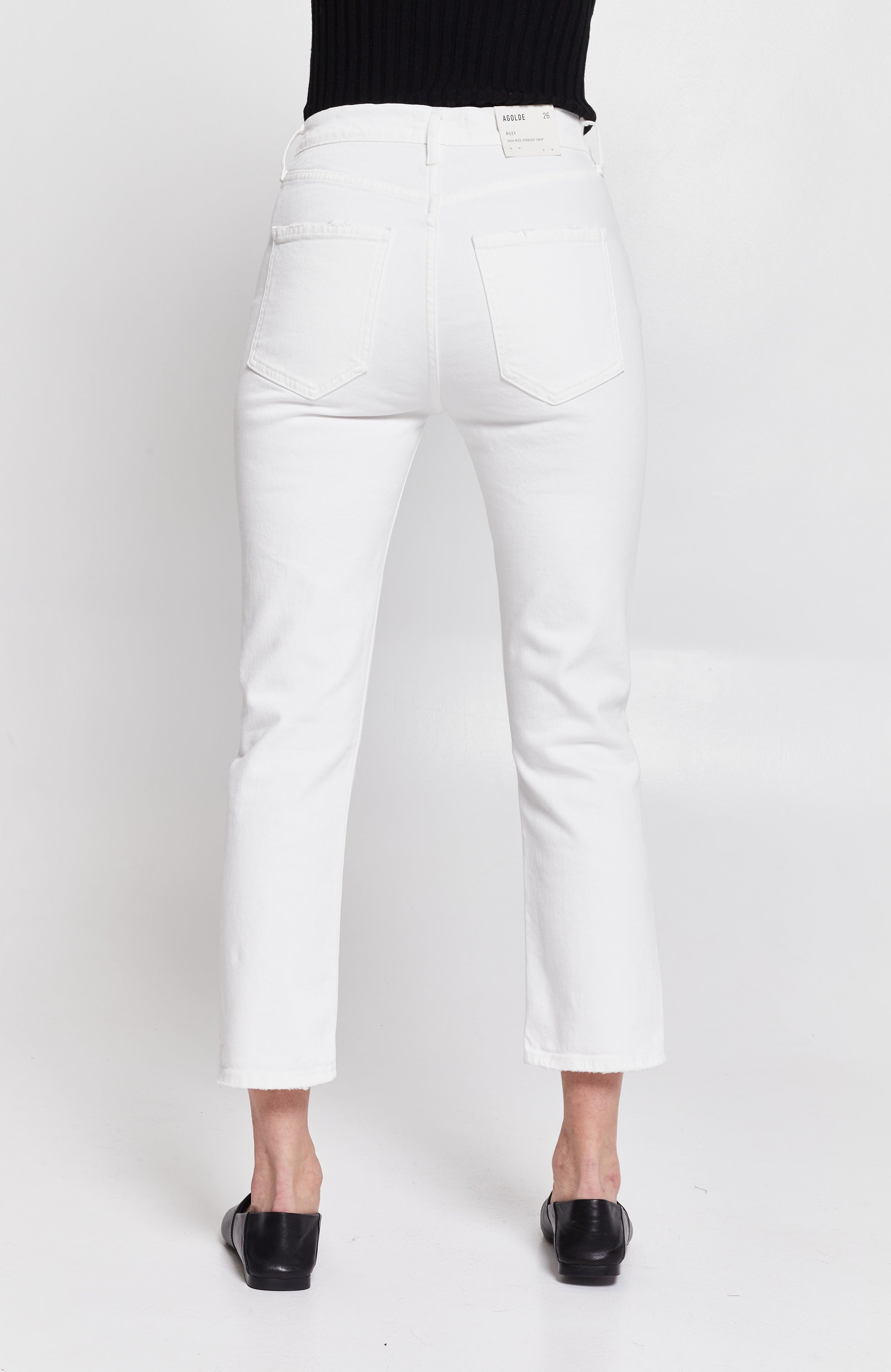 Agolde White Straight cropped jeans riley image 5