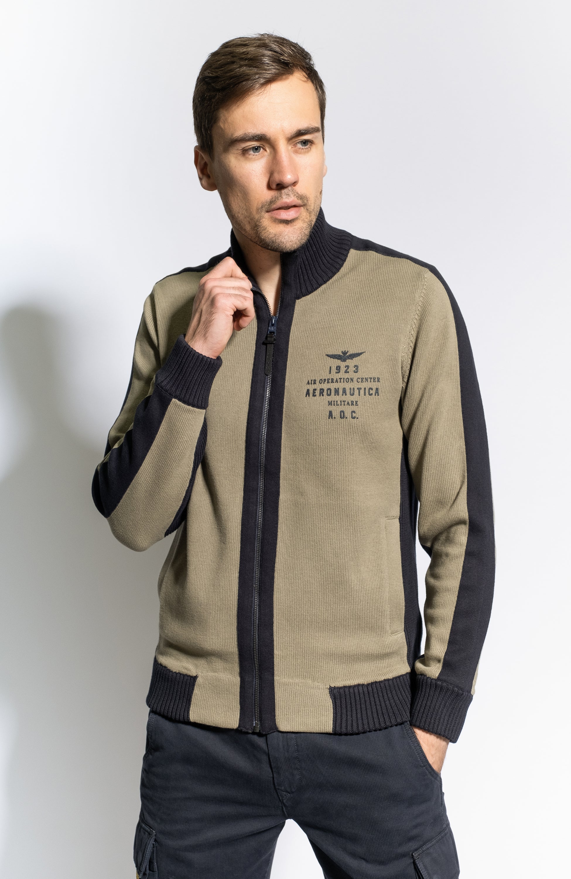 Aeronautica militare Green Sweter z dzianiny image 1