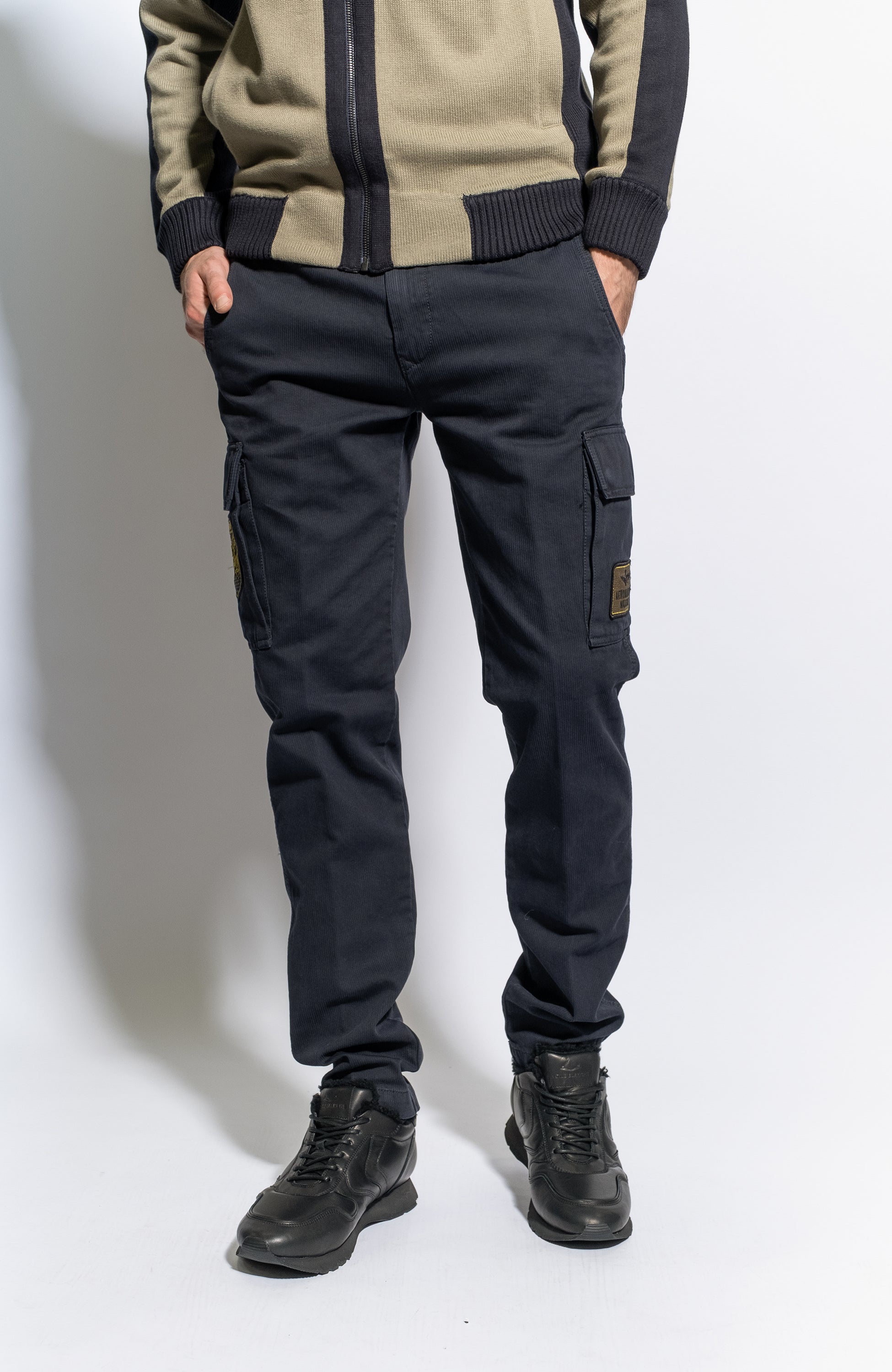 Velvet cargo trousers