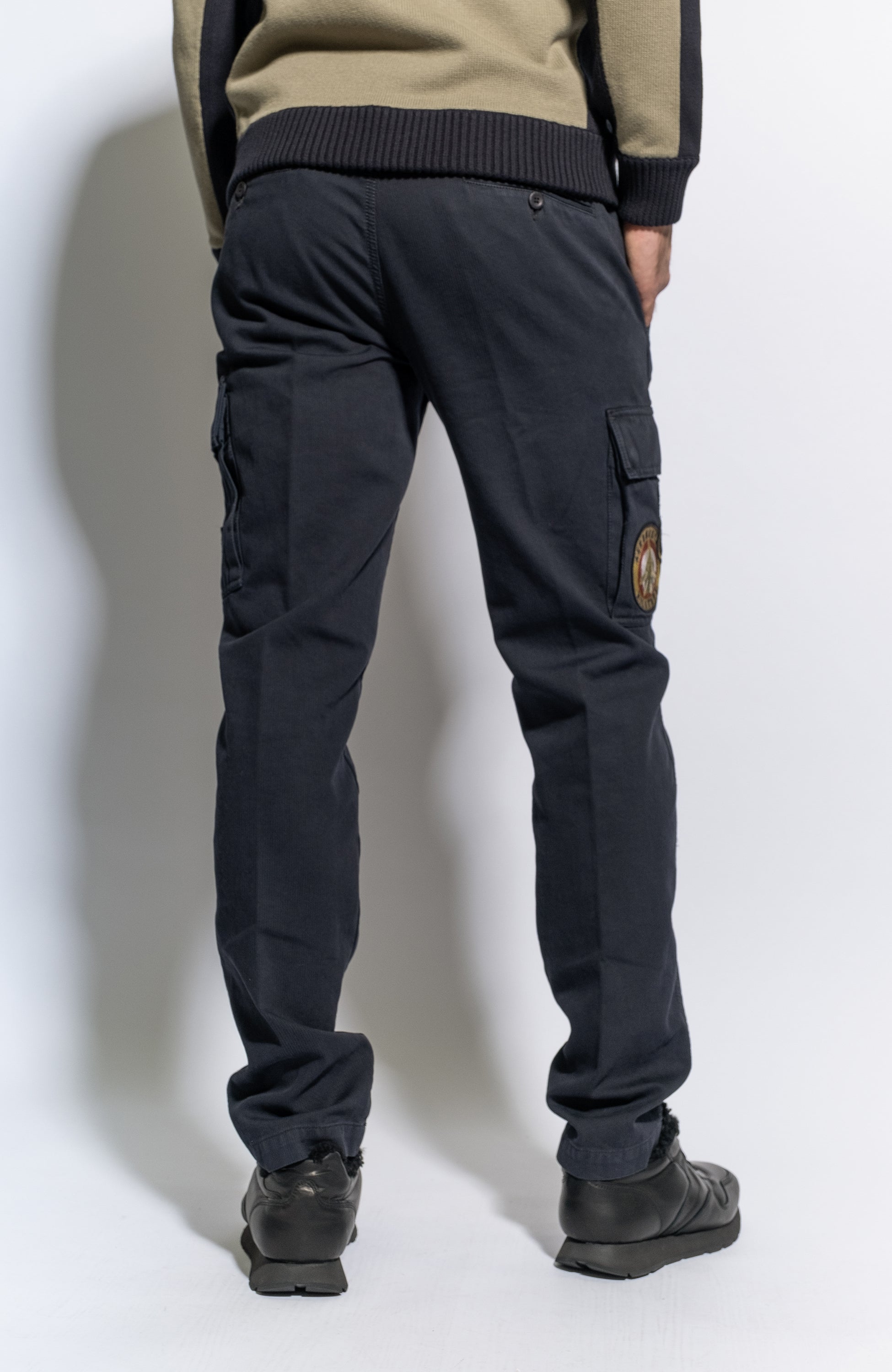 Aeronautica militare Navy Velvet cargo trousers image 4