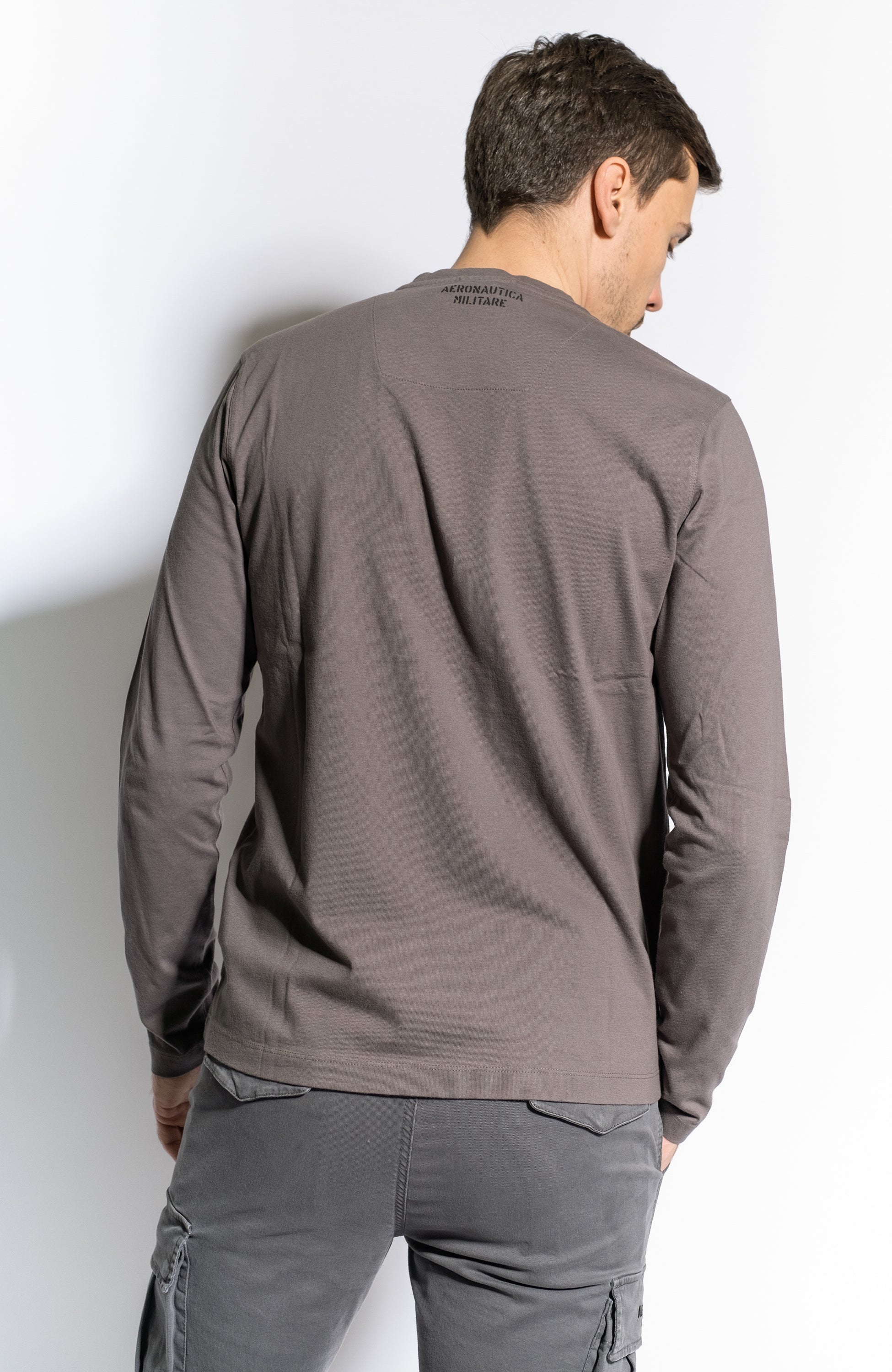 Aeronautica militare Grey Printed longsleeve t-shirt image 2