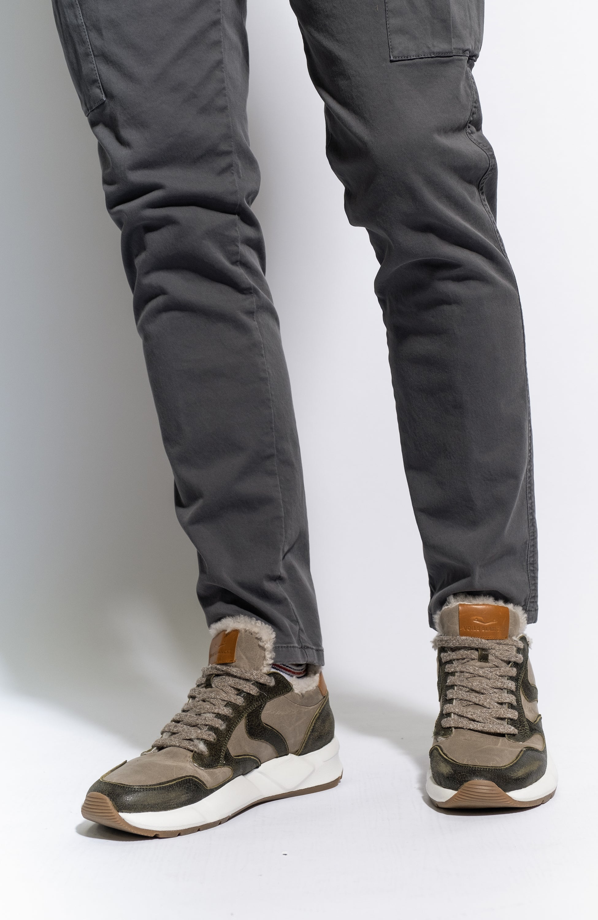 Fur-lining nubuk sneakers ARPOLH