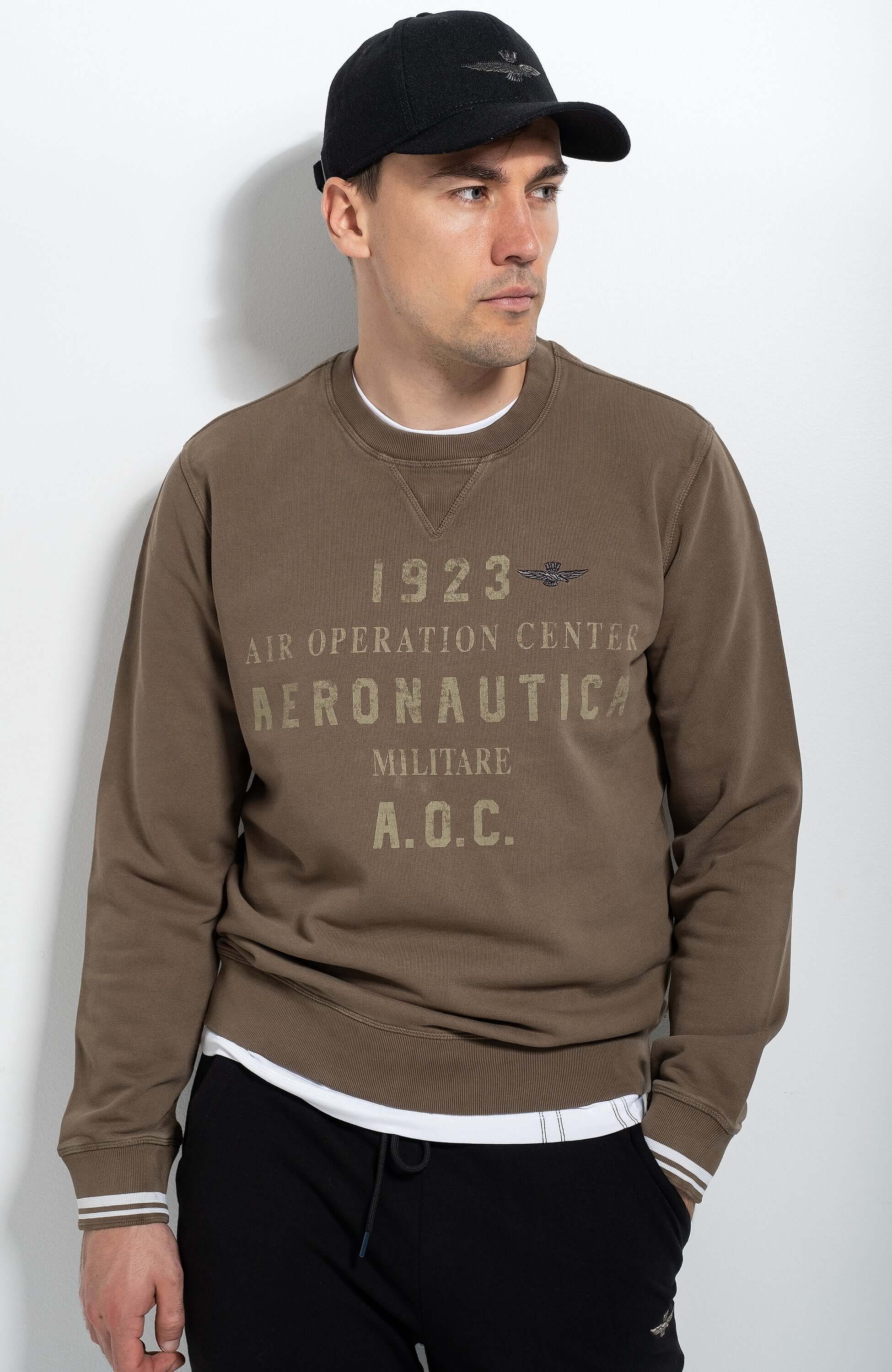 Aeronautica militare Green Logo-print sweatshirt image 1