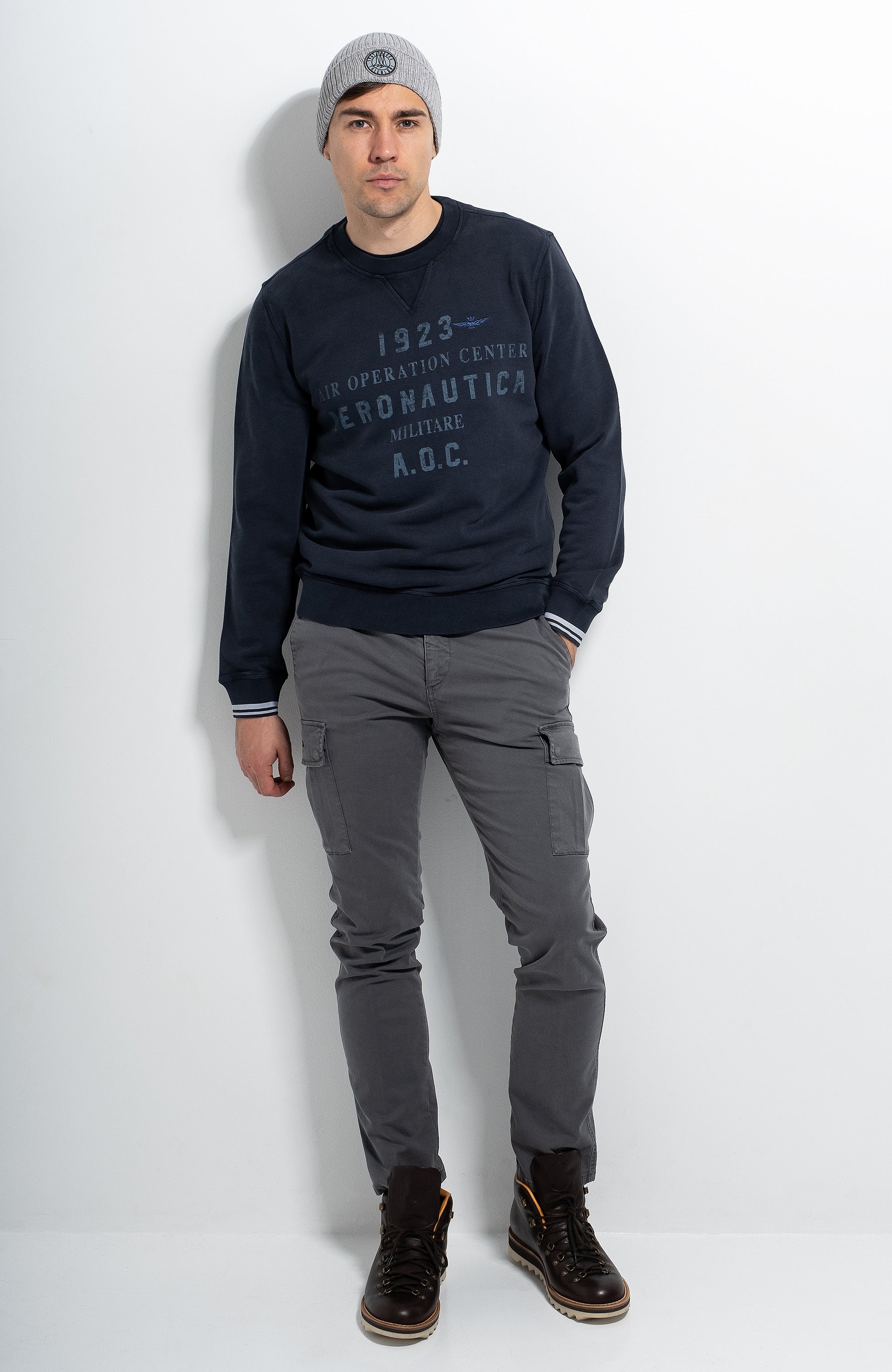 Aeronautica militare Navy Logo-print sweatshirt image 3