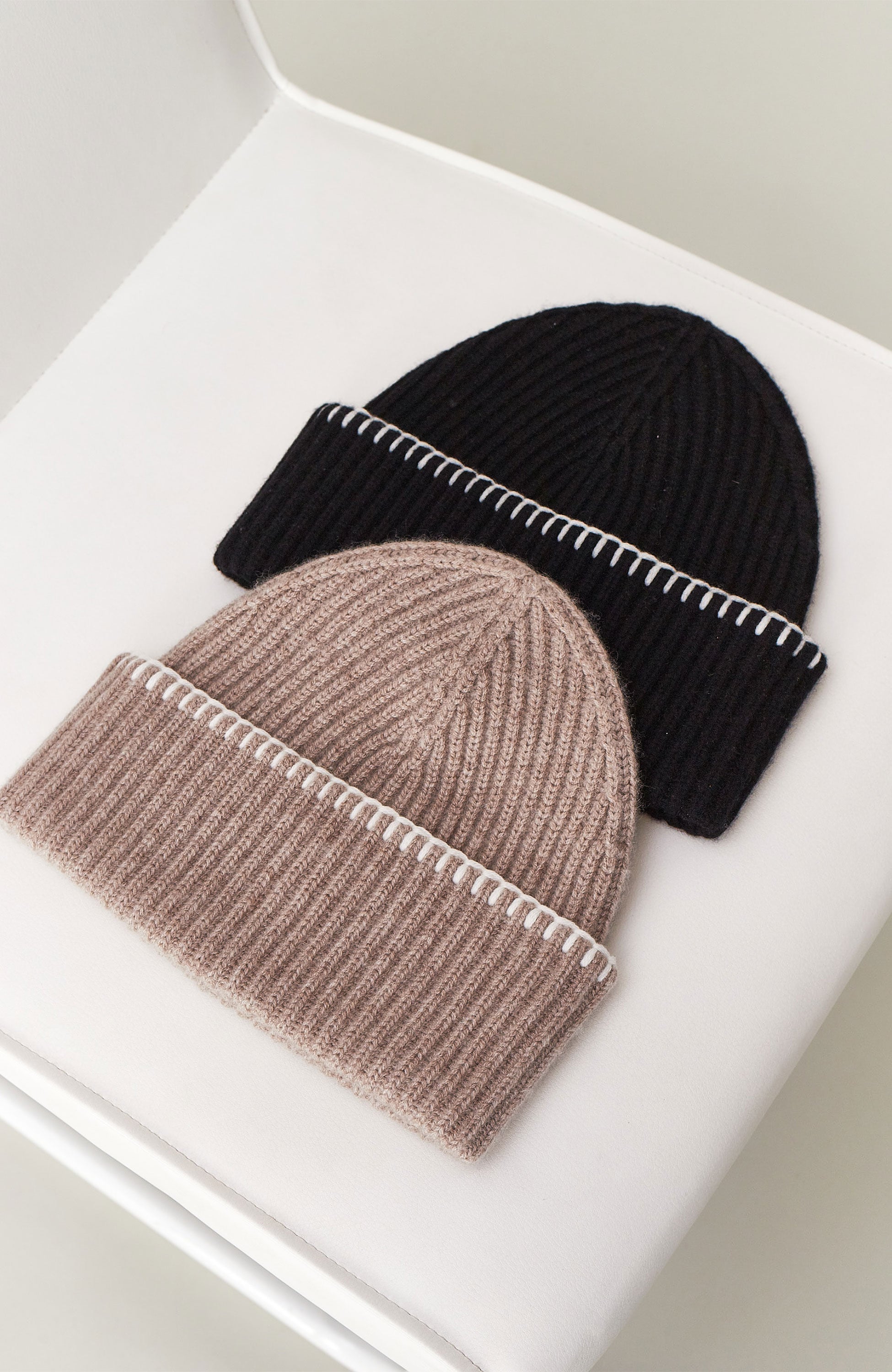 Fold-up ribbed beanie JOAN