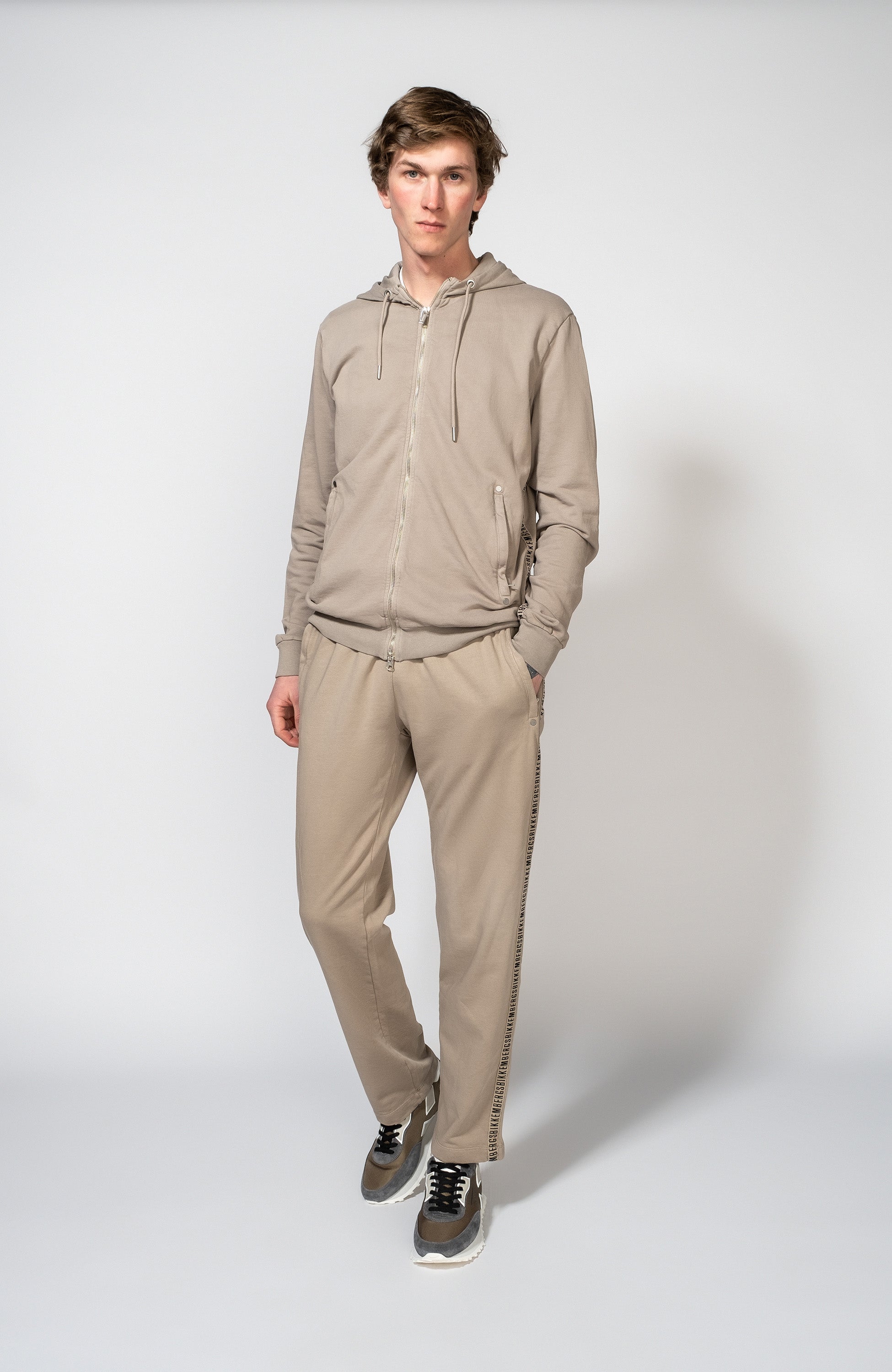Dirk bikkembergs Beige Embroidered hooded sweatshirt image 6