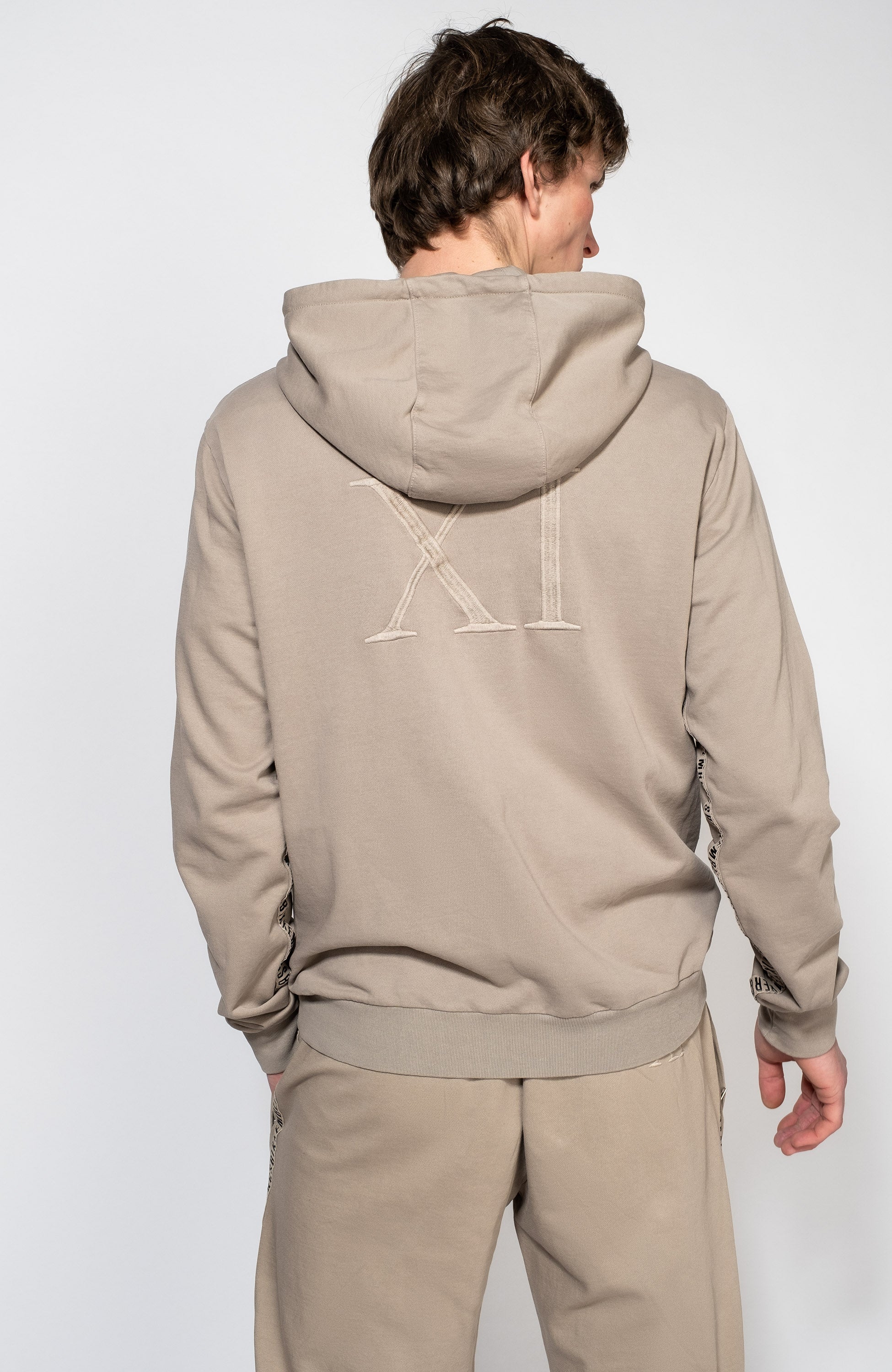 Dirk bikkembergs Beige Embroidered hooded sweatshirt image 4