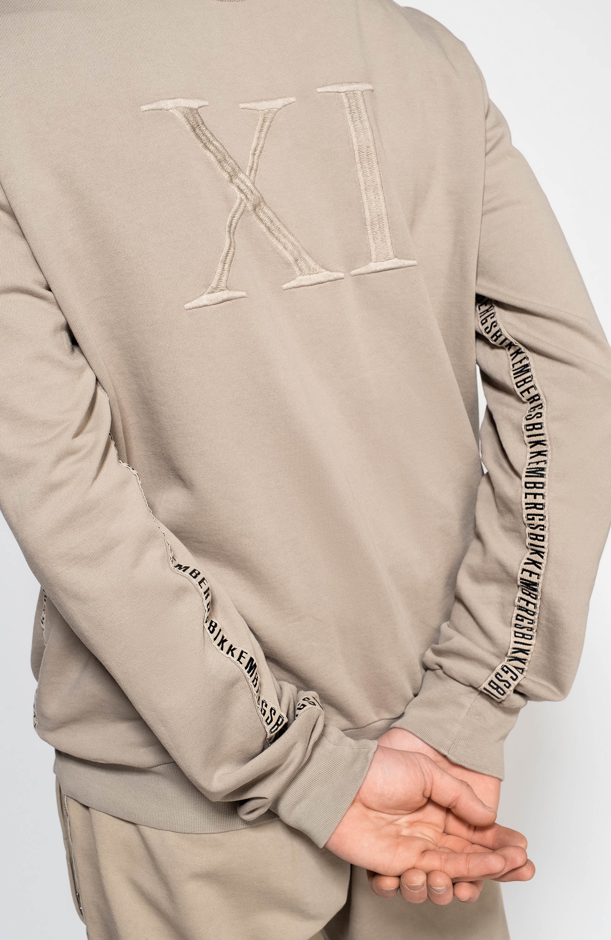 Dirk bikkembergs Beige Embroidered hooded sweatshirt image 5