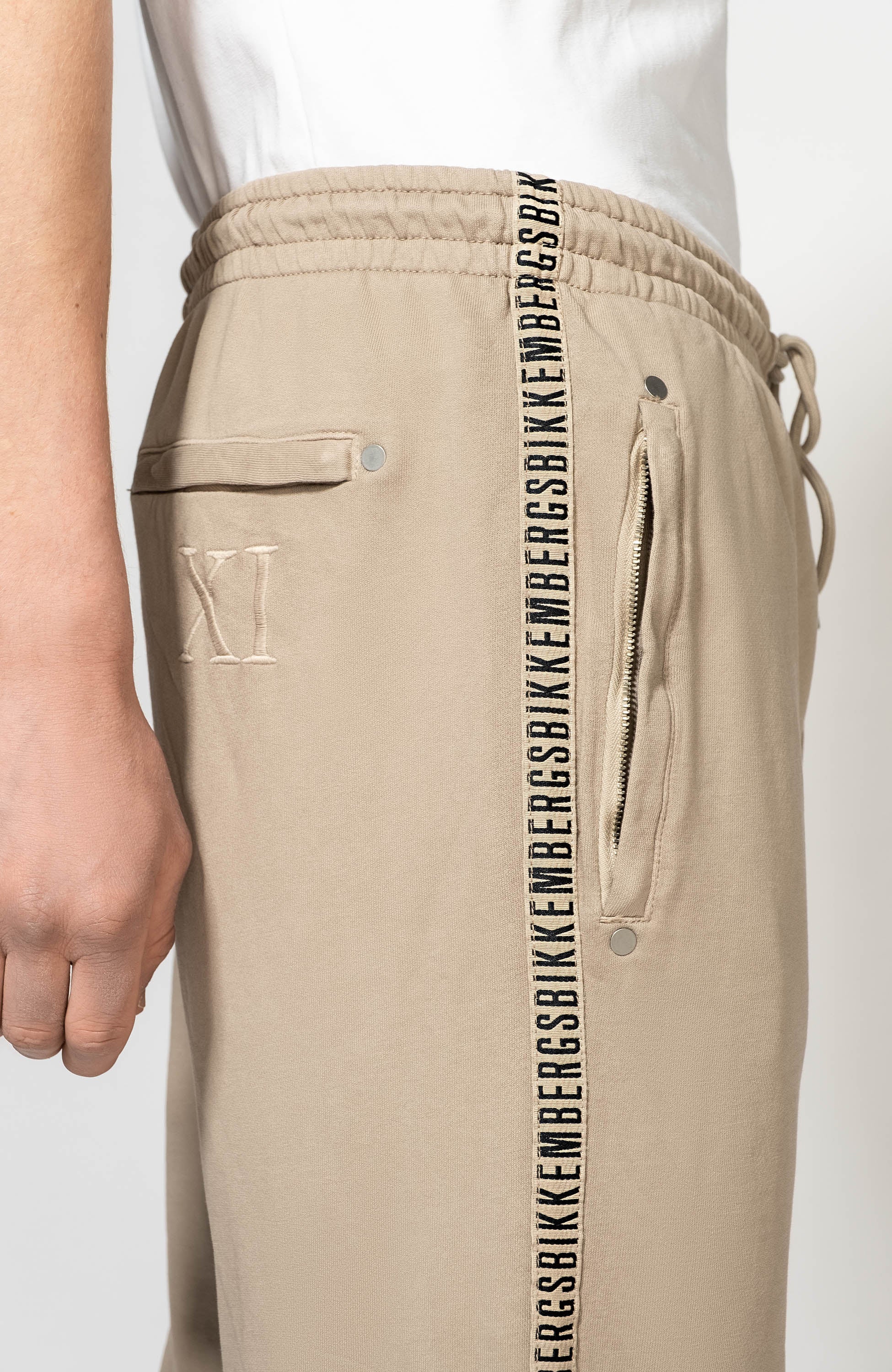 Dirk bikkembergs Beige Dresspüksid logoribaga küljel image 5