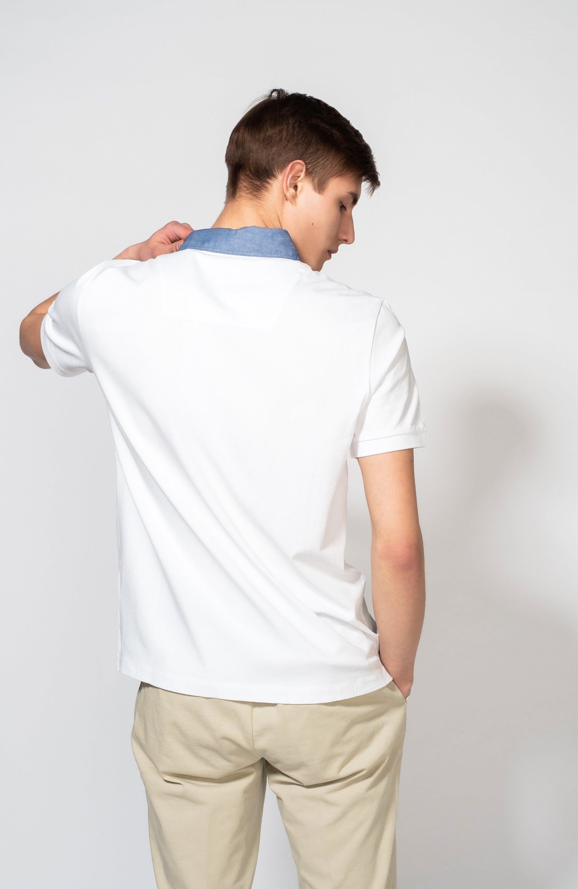 Aeronautica militare White Contrast-collar polo shirt image 3