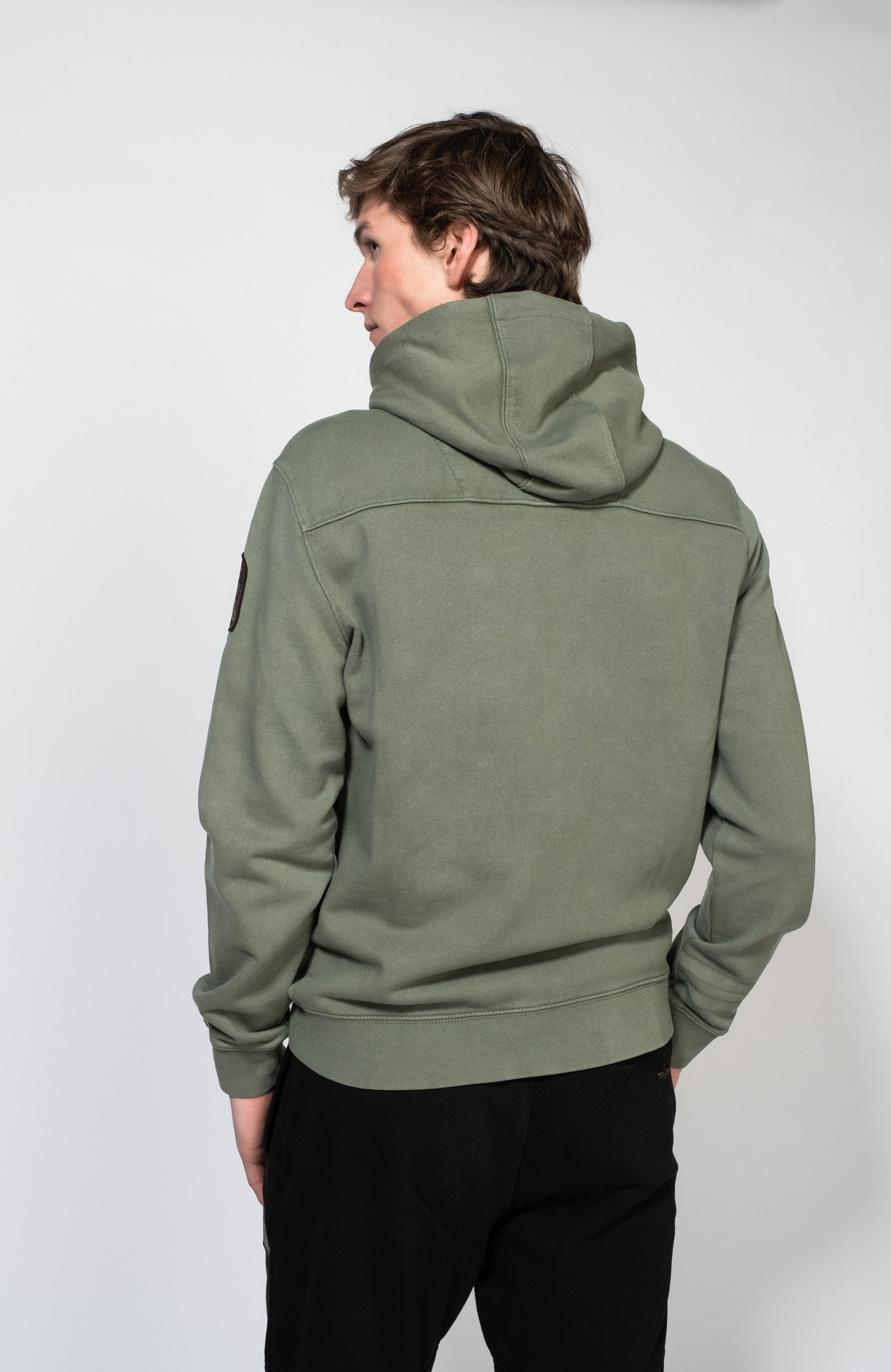 Aeronautica militare Green Hooded zip-up tracksuit set image 4