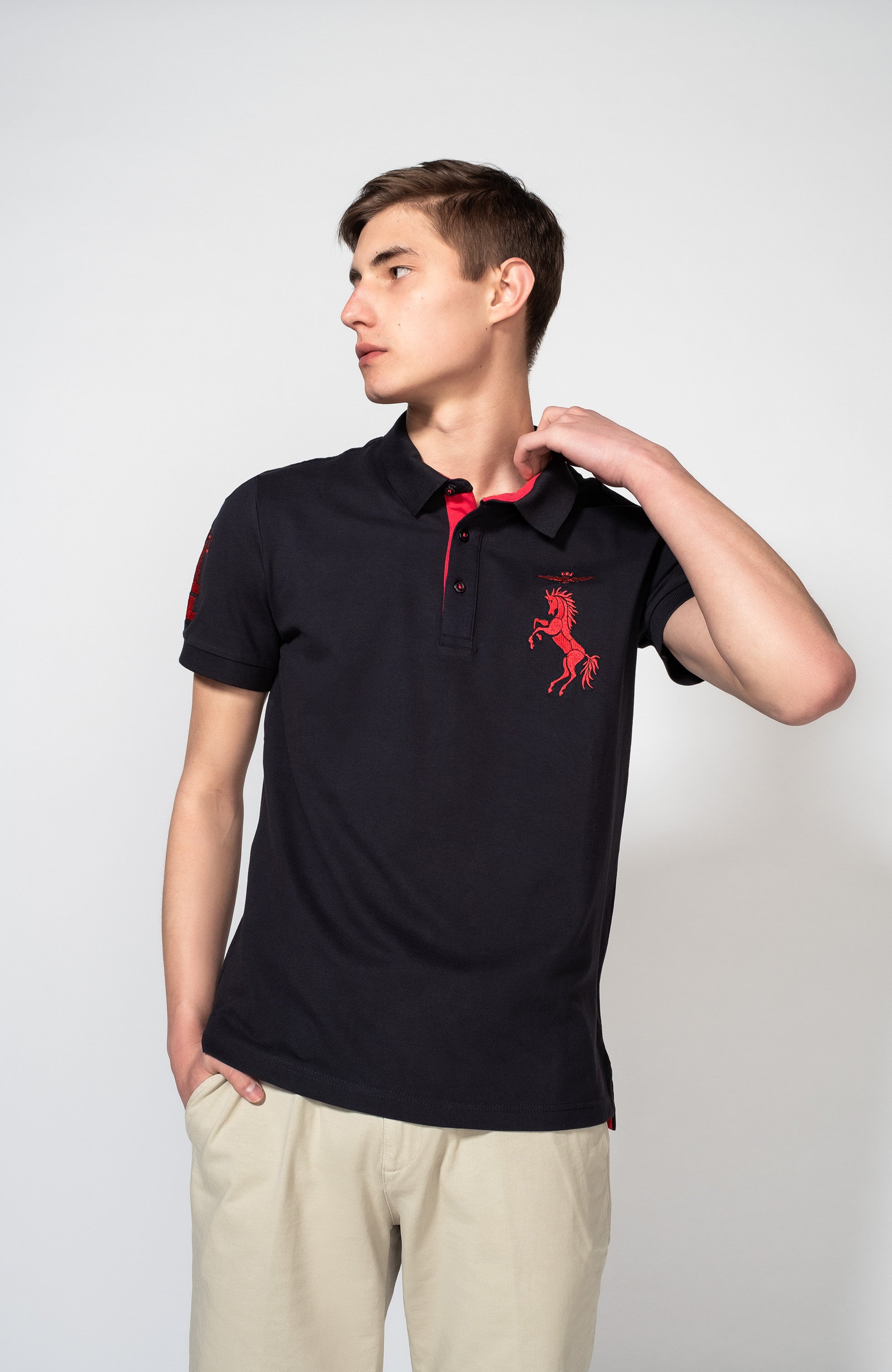 Embroidered piqué polo shirt