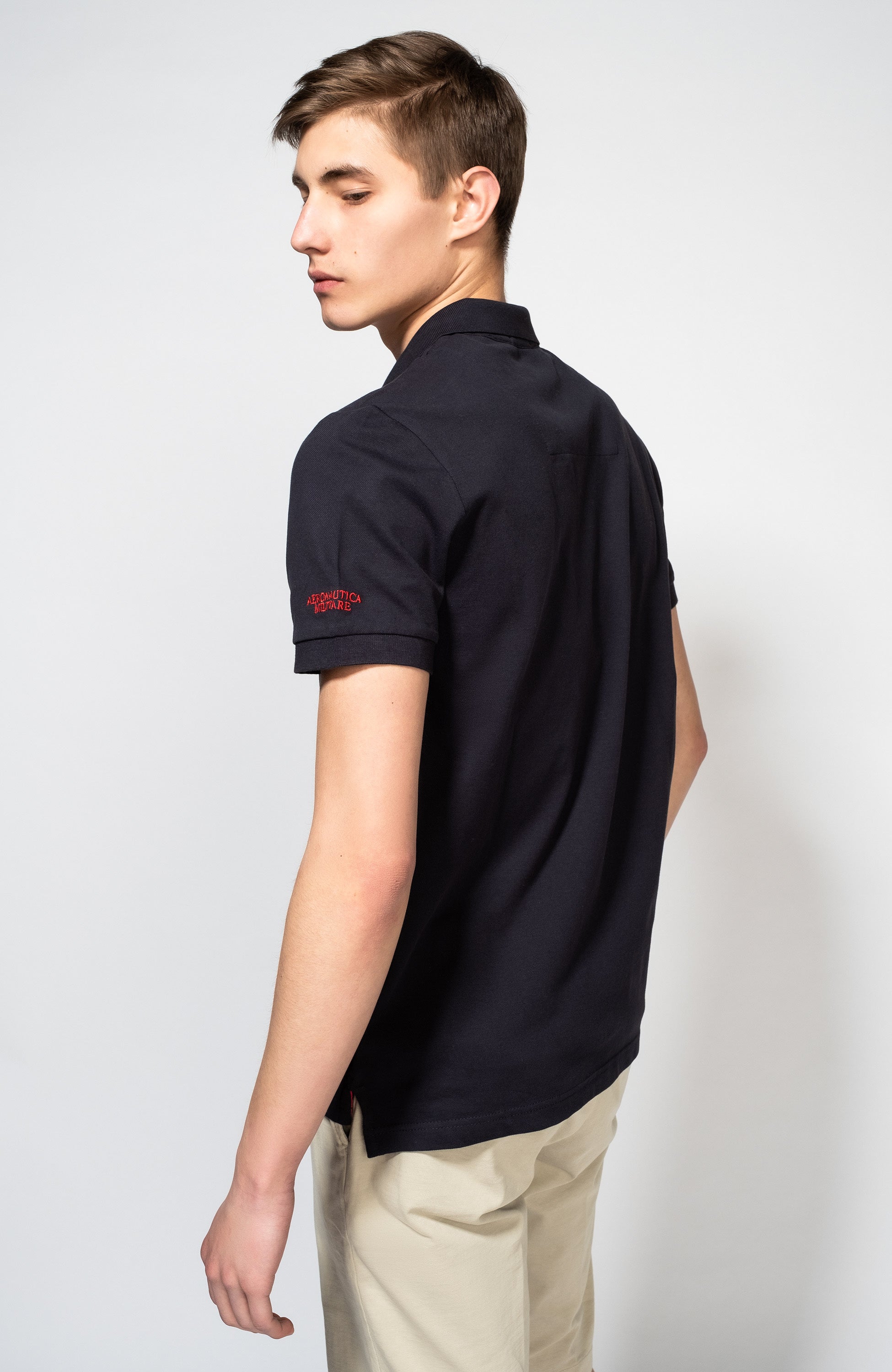 Aeronautica militare Navy Embroidered piqué polo shirt image 3