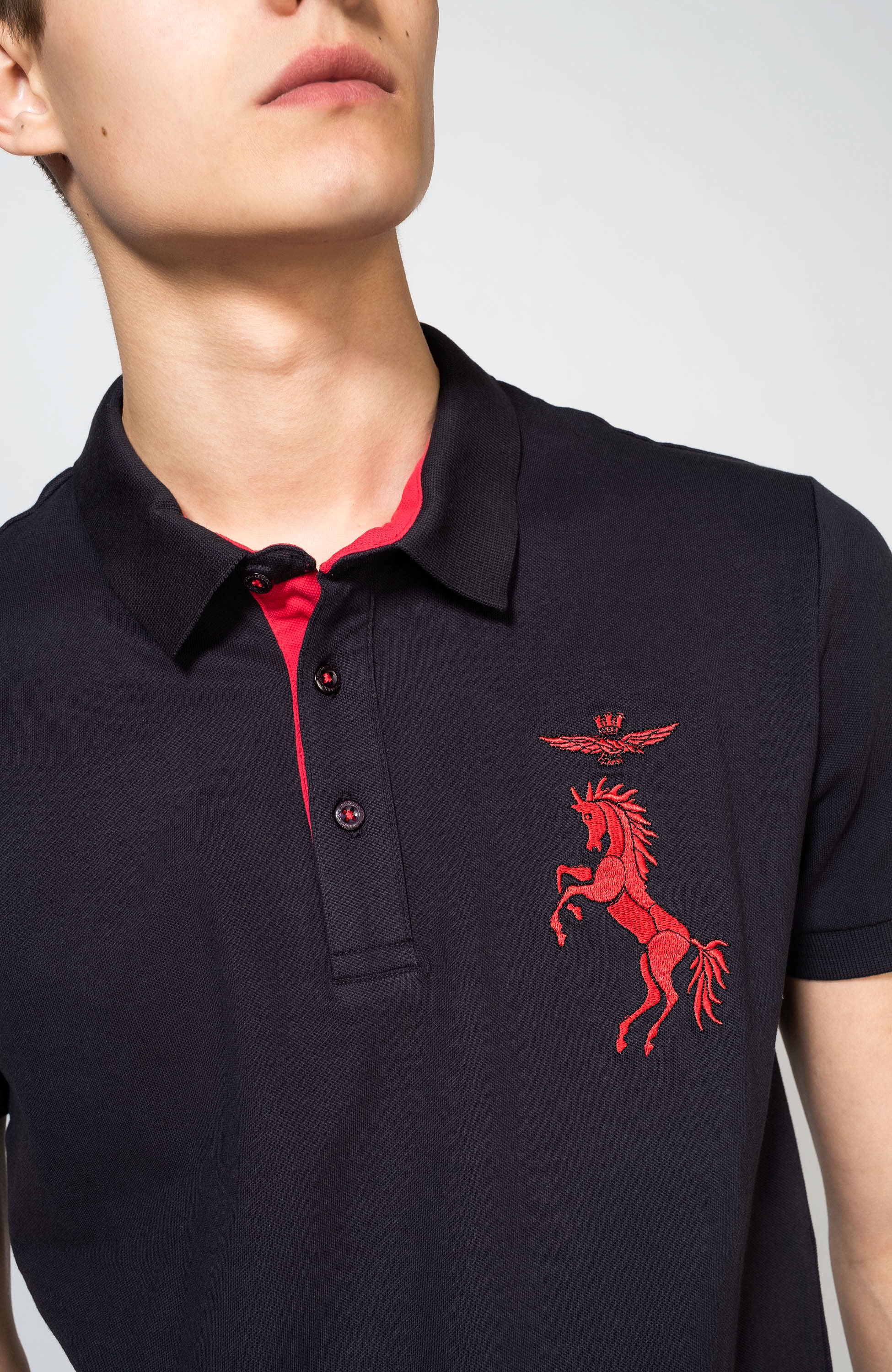 Aeronautica militare Navy Embroidered piqué polo shirt image 5