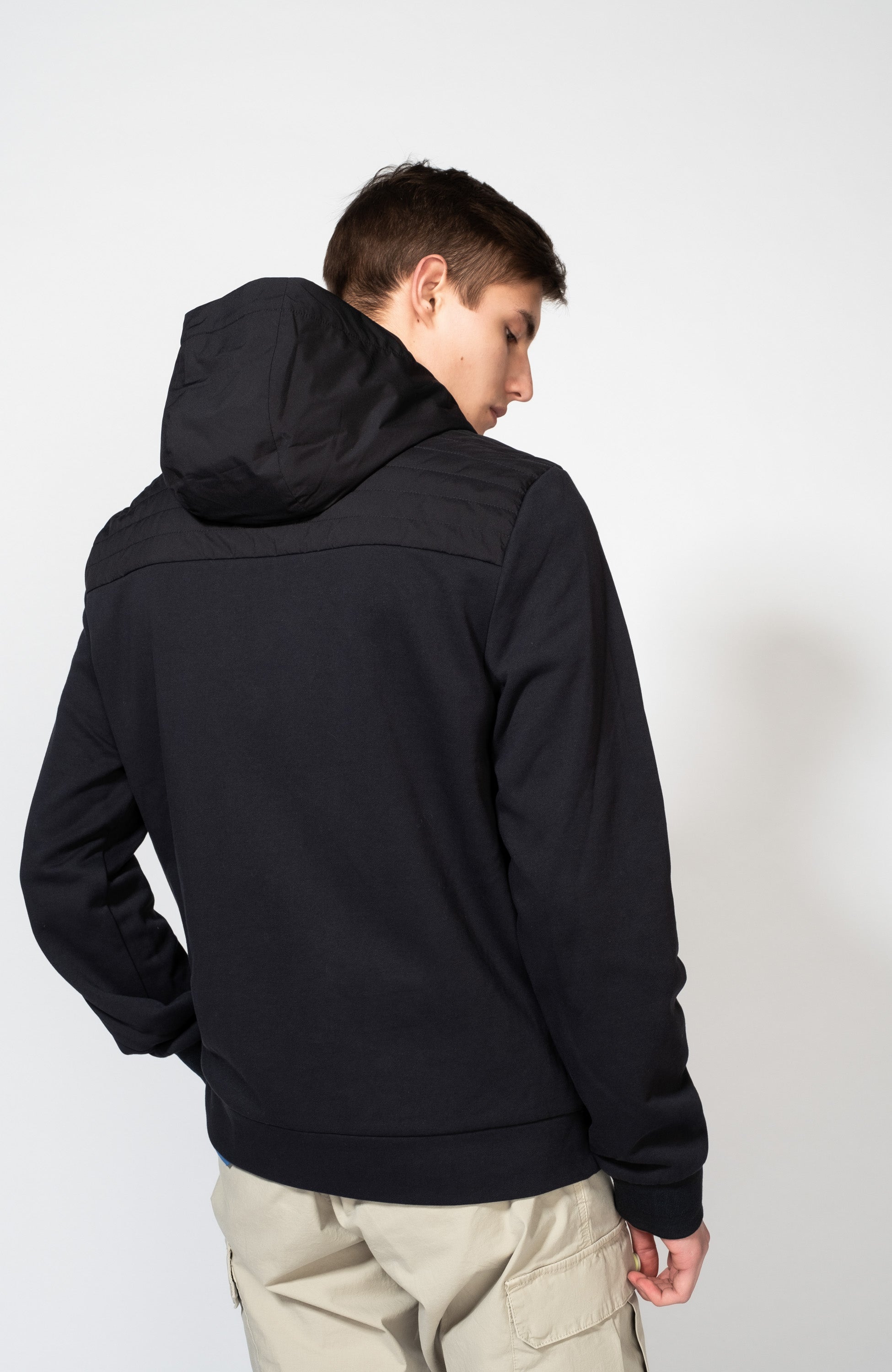 Aeronautica militare Navy Quilted hooded jacket image 4