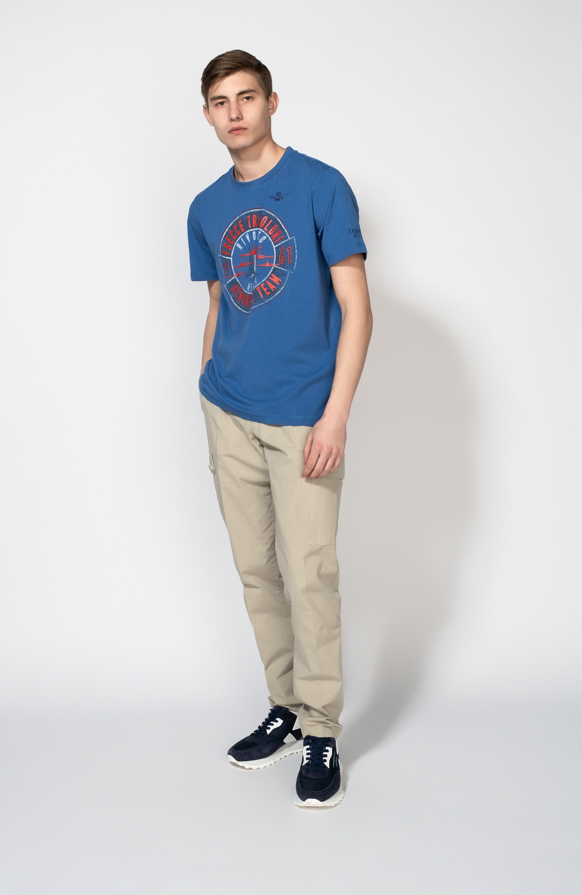 Aeronautica militare Blue Graphic-printed t-shirt image 5