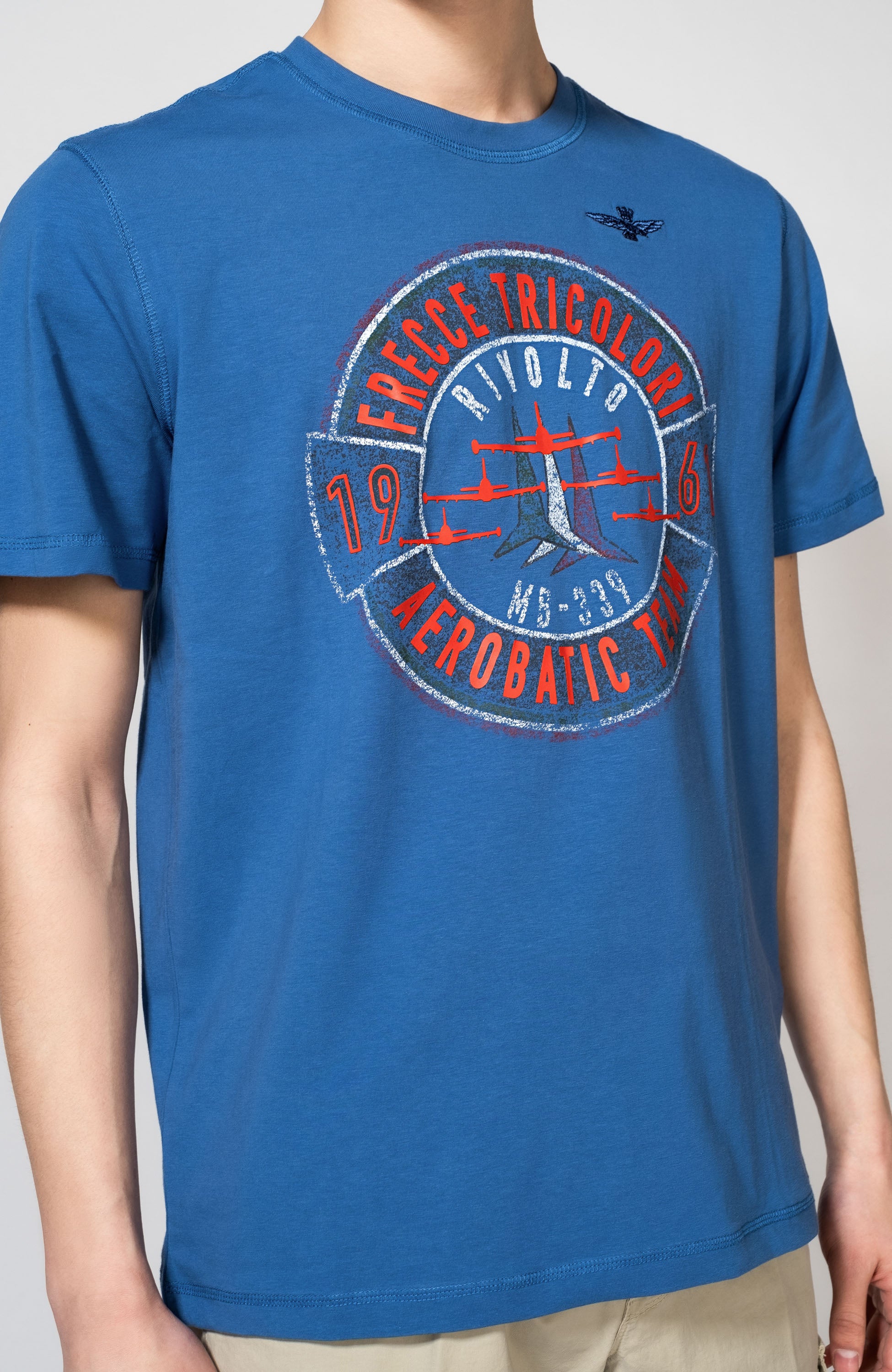Aeronautica militare Blue Graphic-printed t-shirt image 4