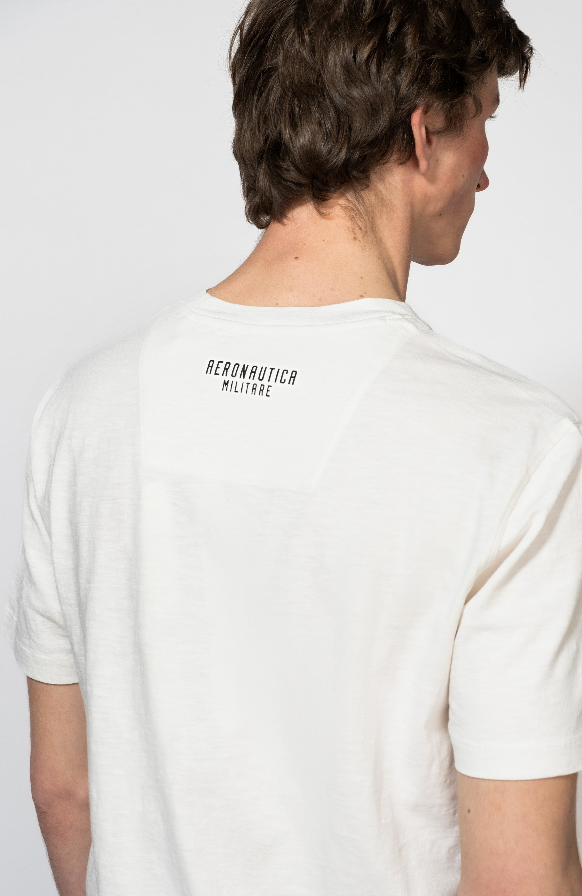 Aeronautica militare White Plane-print cotton t-shirt image 4