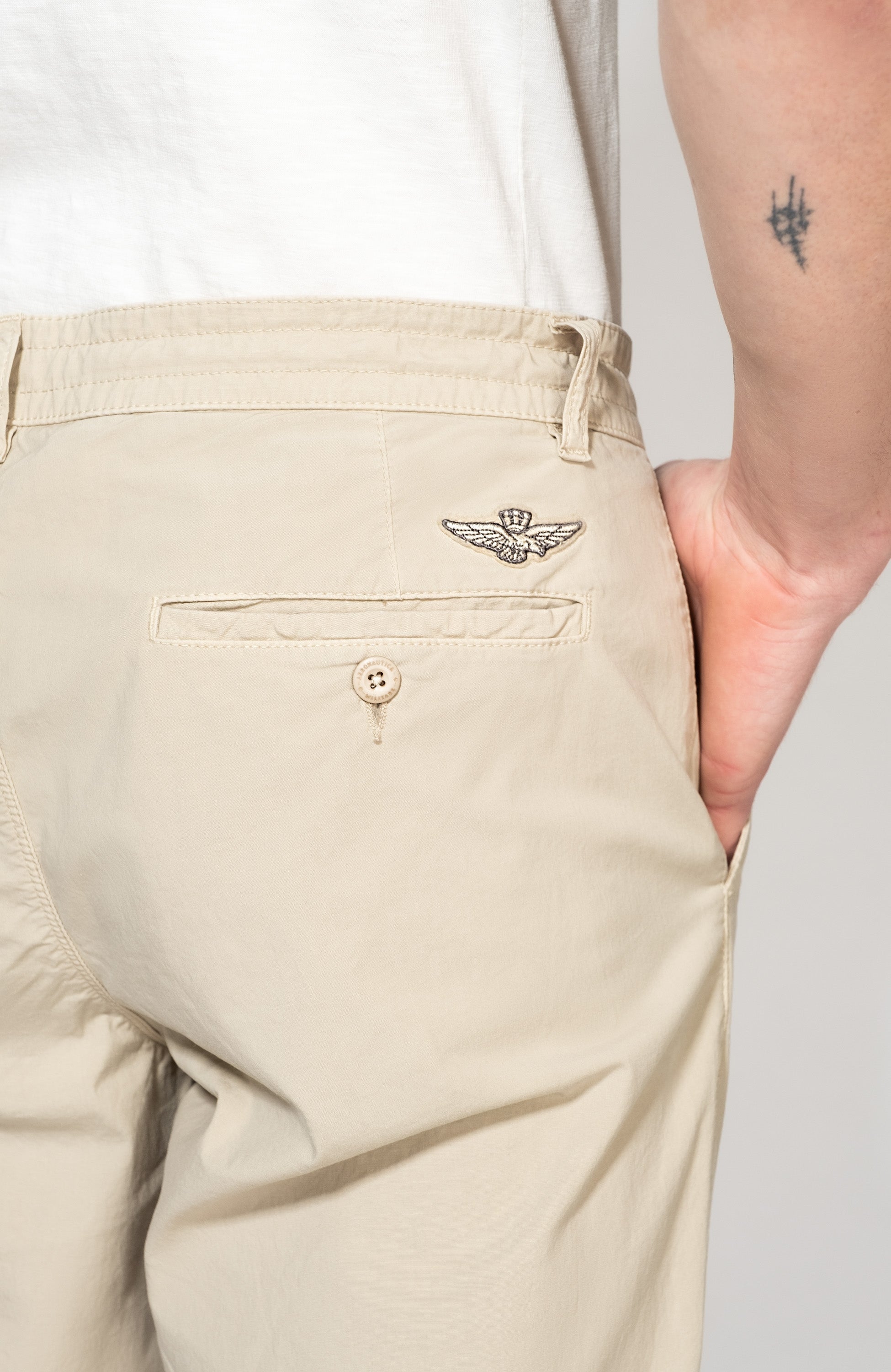 Aeronautica militare Neutral Drawstring lightweight trousers image 6