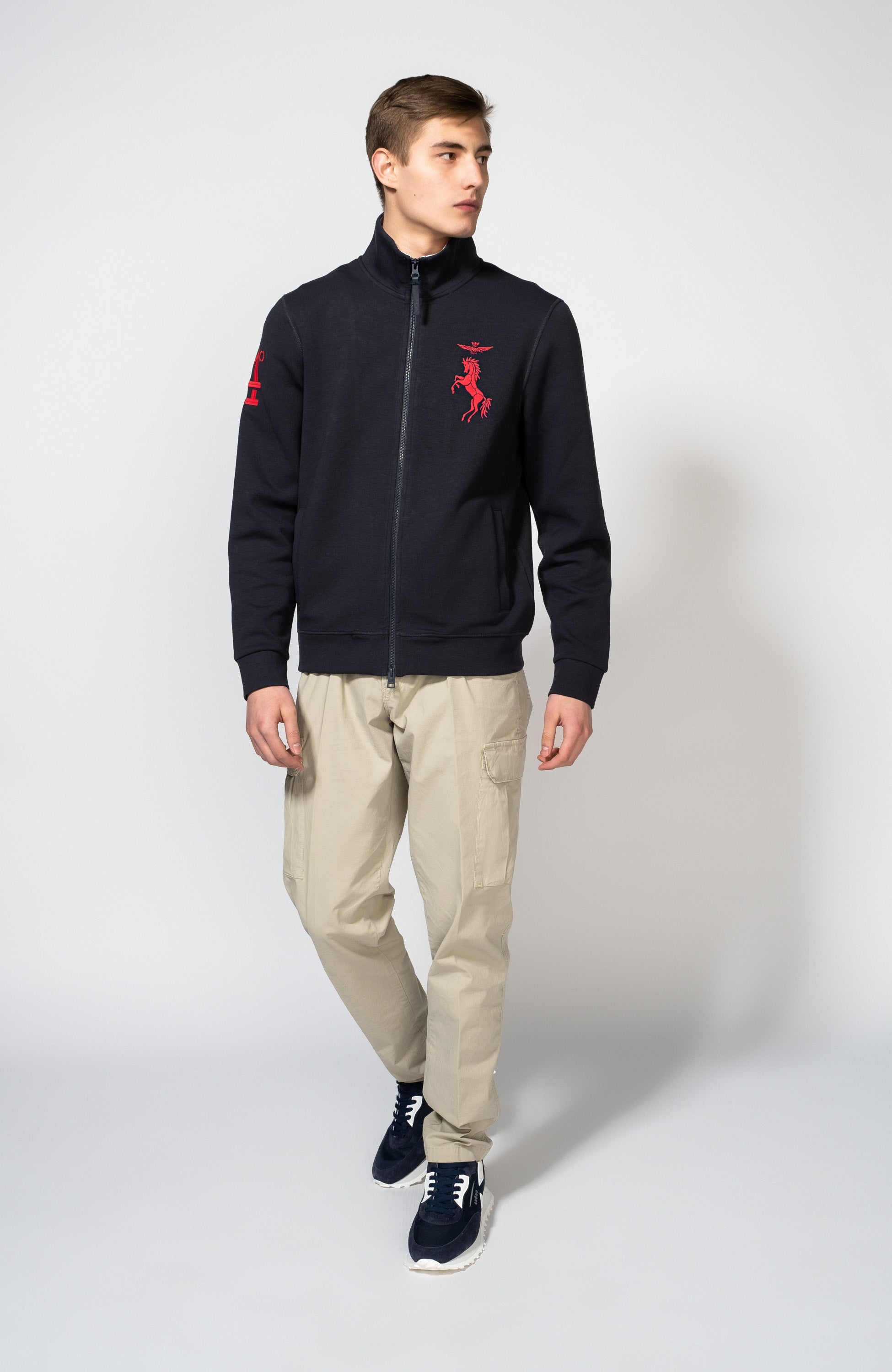 Aeronautica militare Navy Interlock embroidered sweatshirt image 7