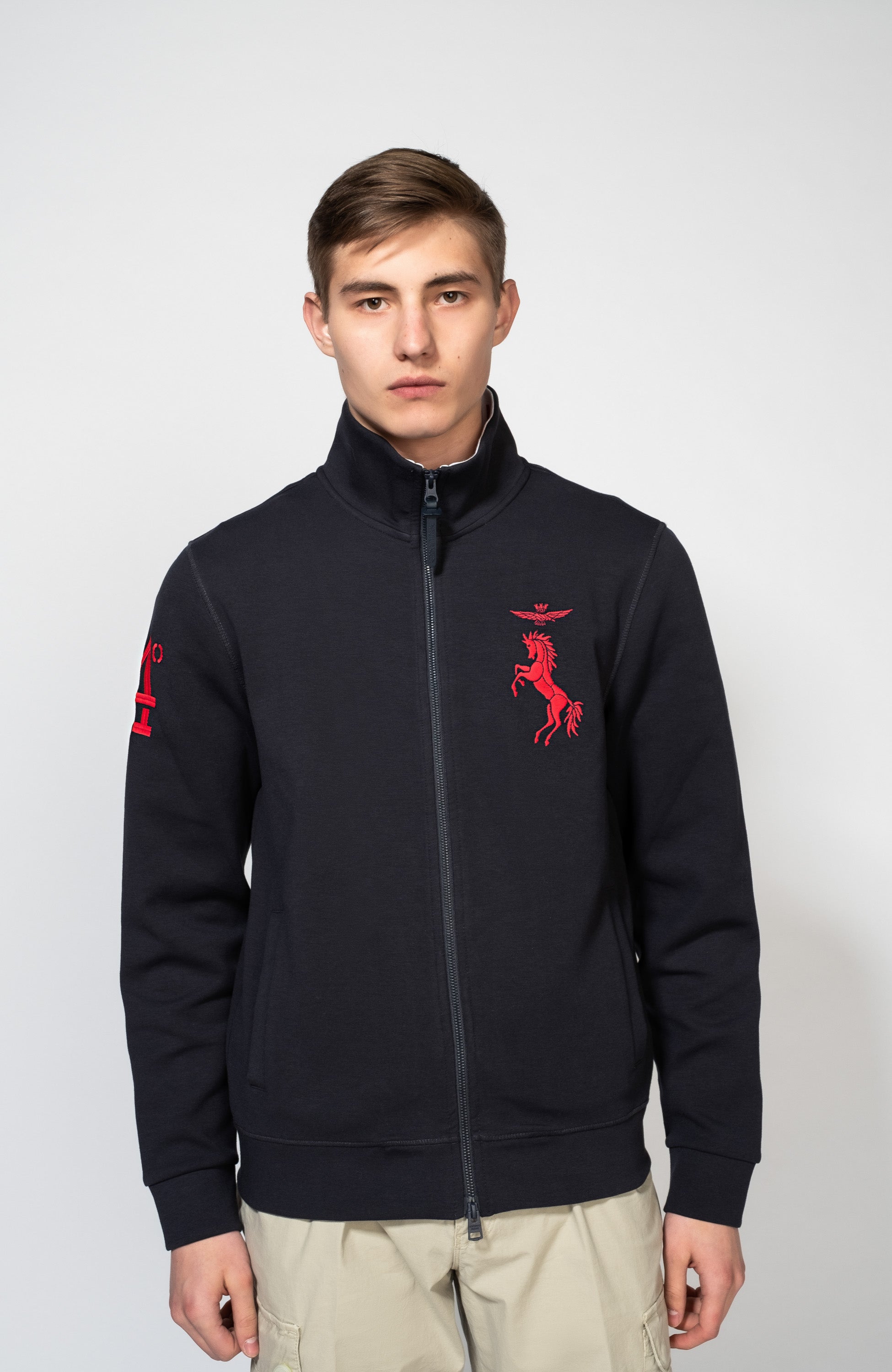 Aeronautica militare Navy Interlock embroidered sweatshirt image 1