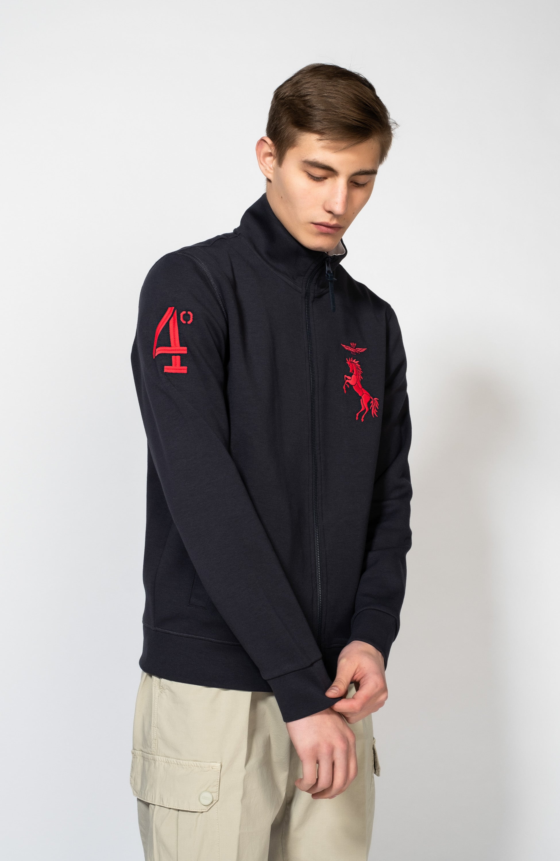 Interlock embroidered sweatshirt