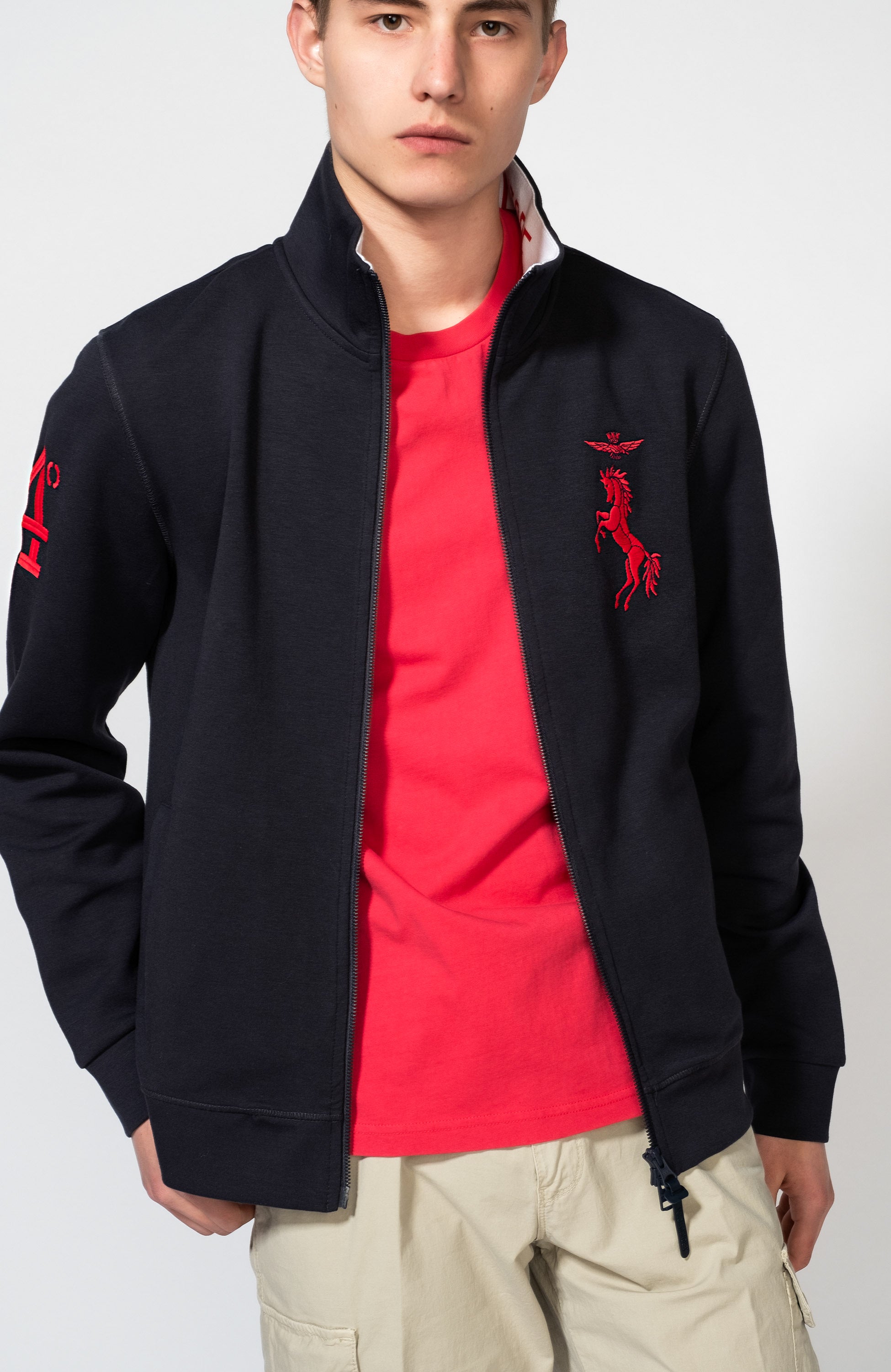 Aeronautica militare Navy Interlock embroidered sweatshirt image 3