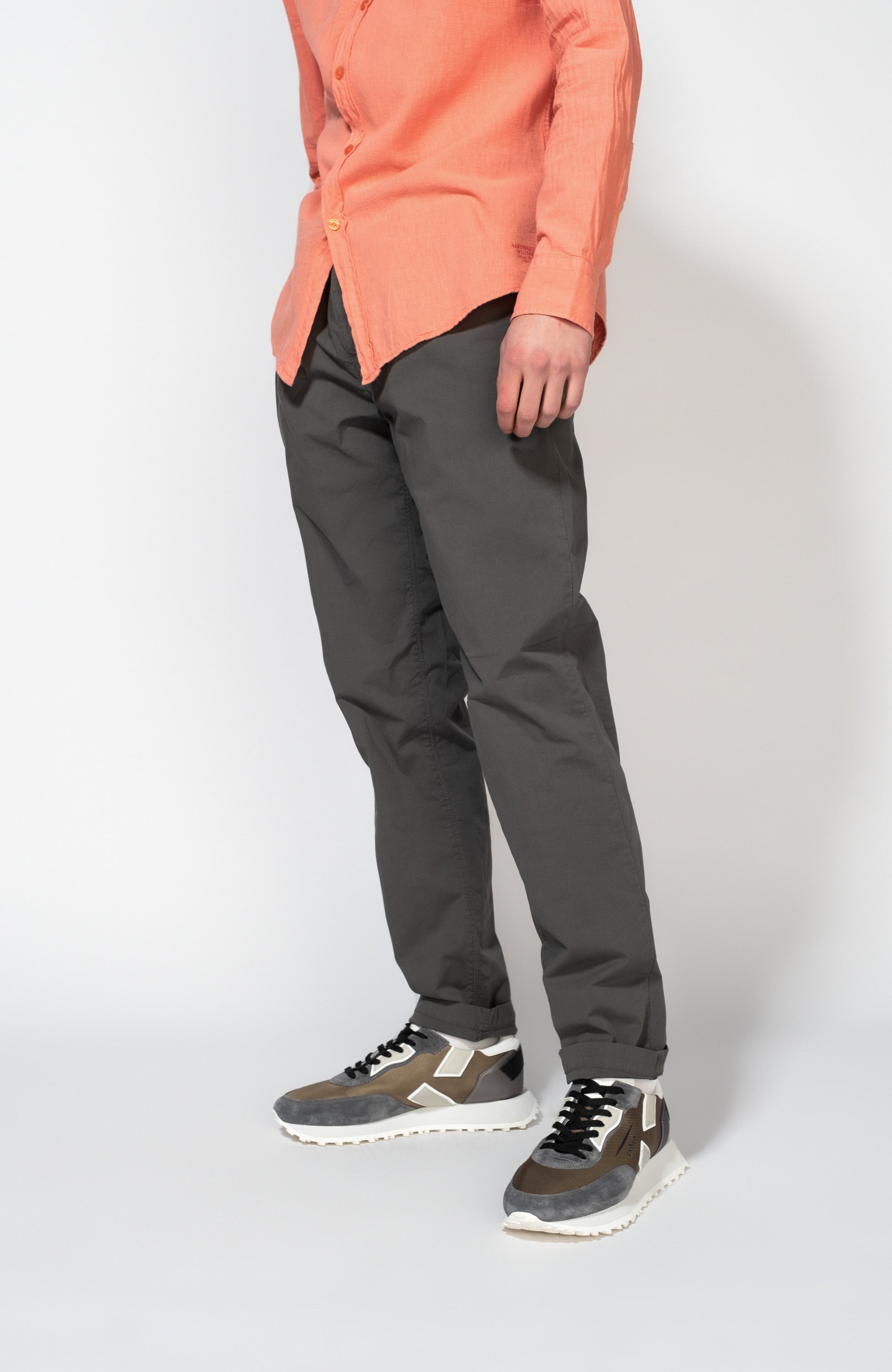 Aeronautica militare Grey Drawstring lightweight trousers image 2