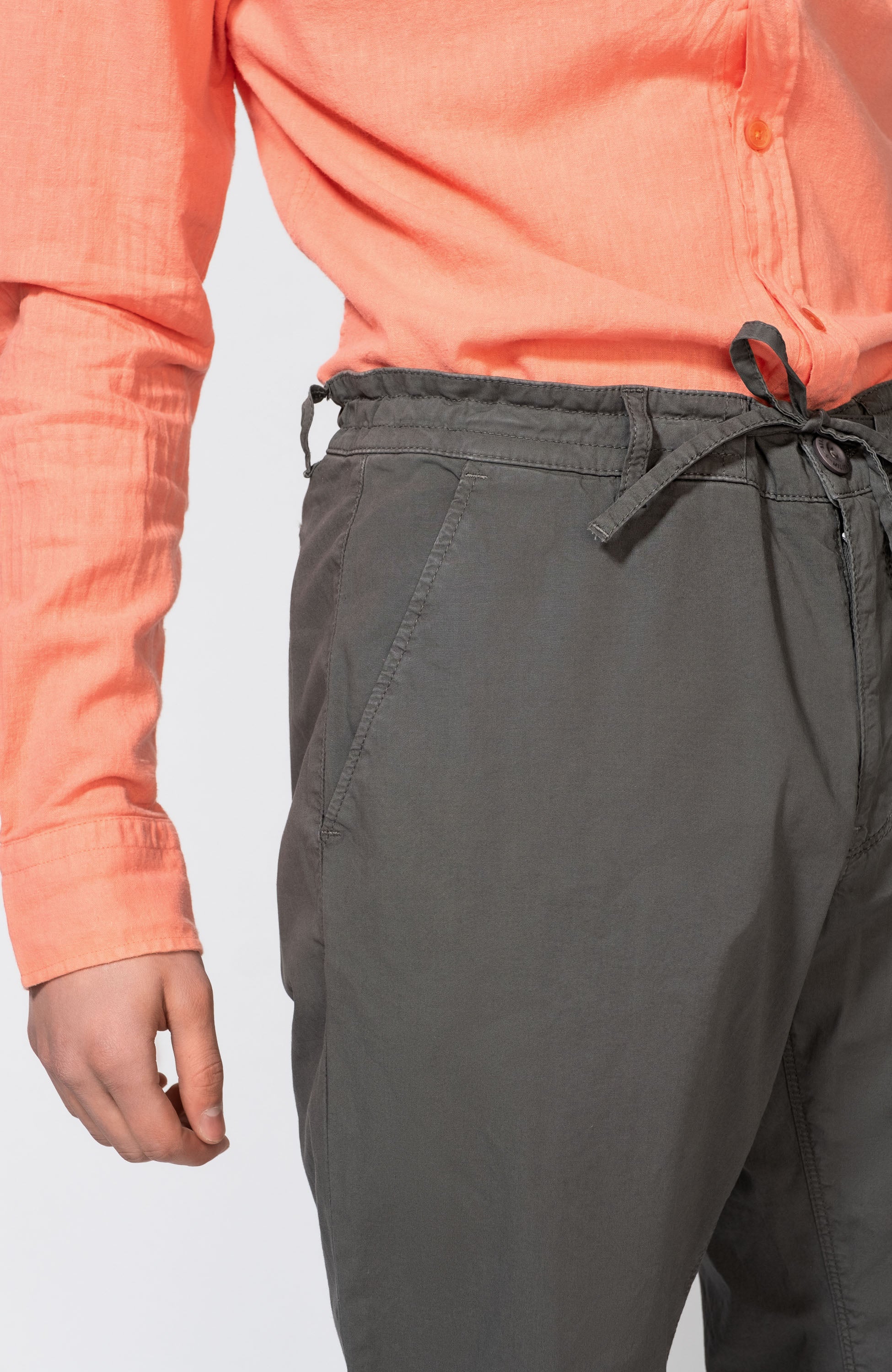 Aeronautica militare Grey Drawstring lightweight trousers image 4