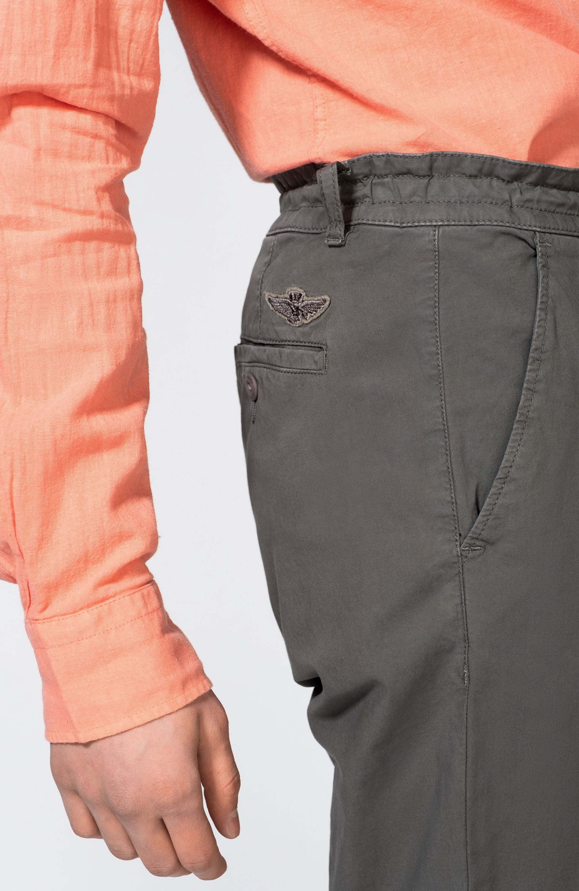 Aeronautica militare Grey Drawstring lightweight trousers image 5