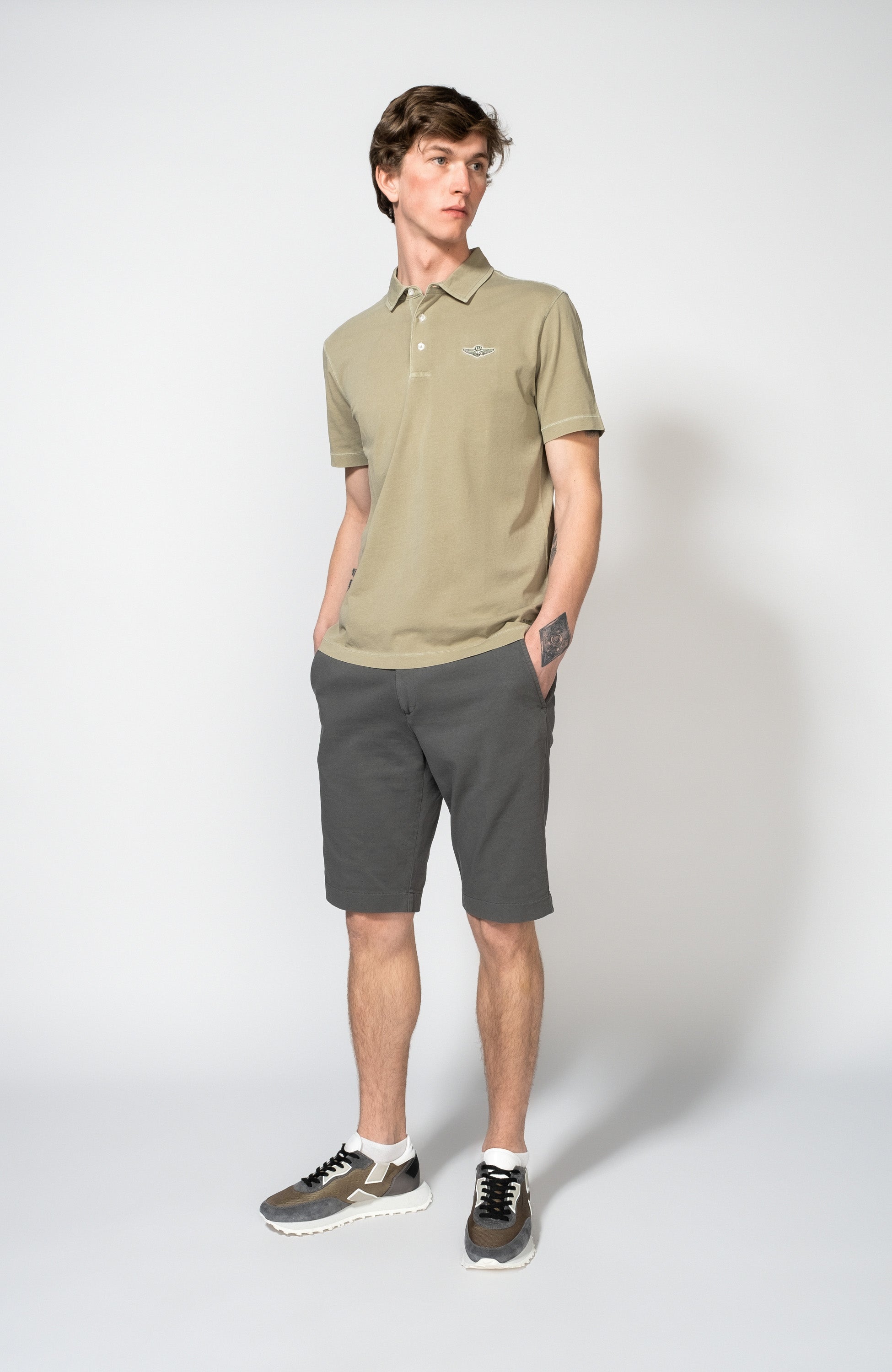 Aeronautica militare Grey Lühikesed püksid jercey-kangast image 1