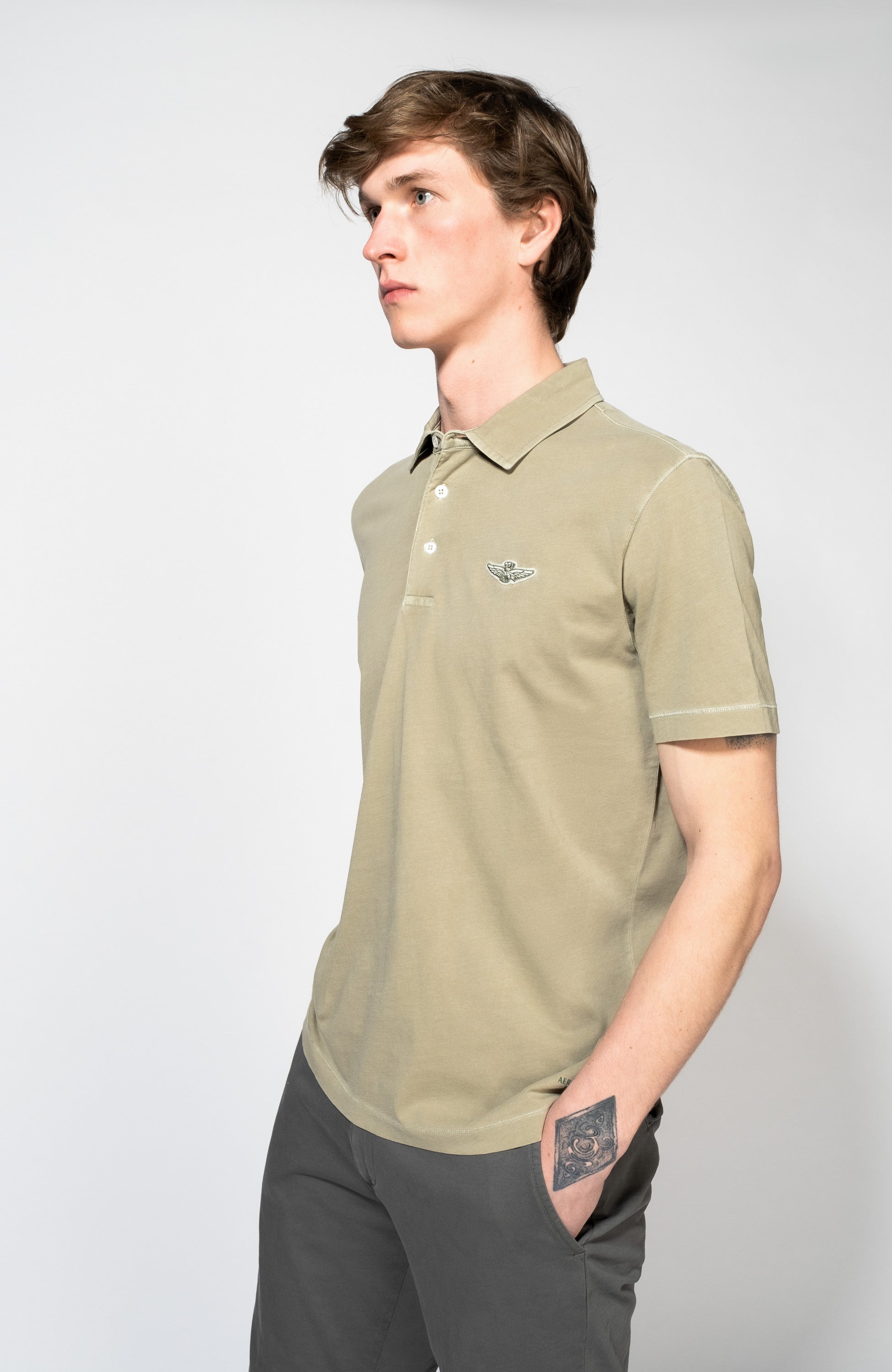 Aeronautica militare Green Eagle-patch polo shirt image 2