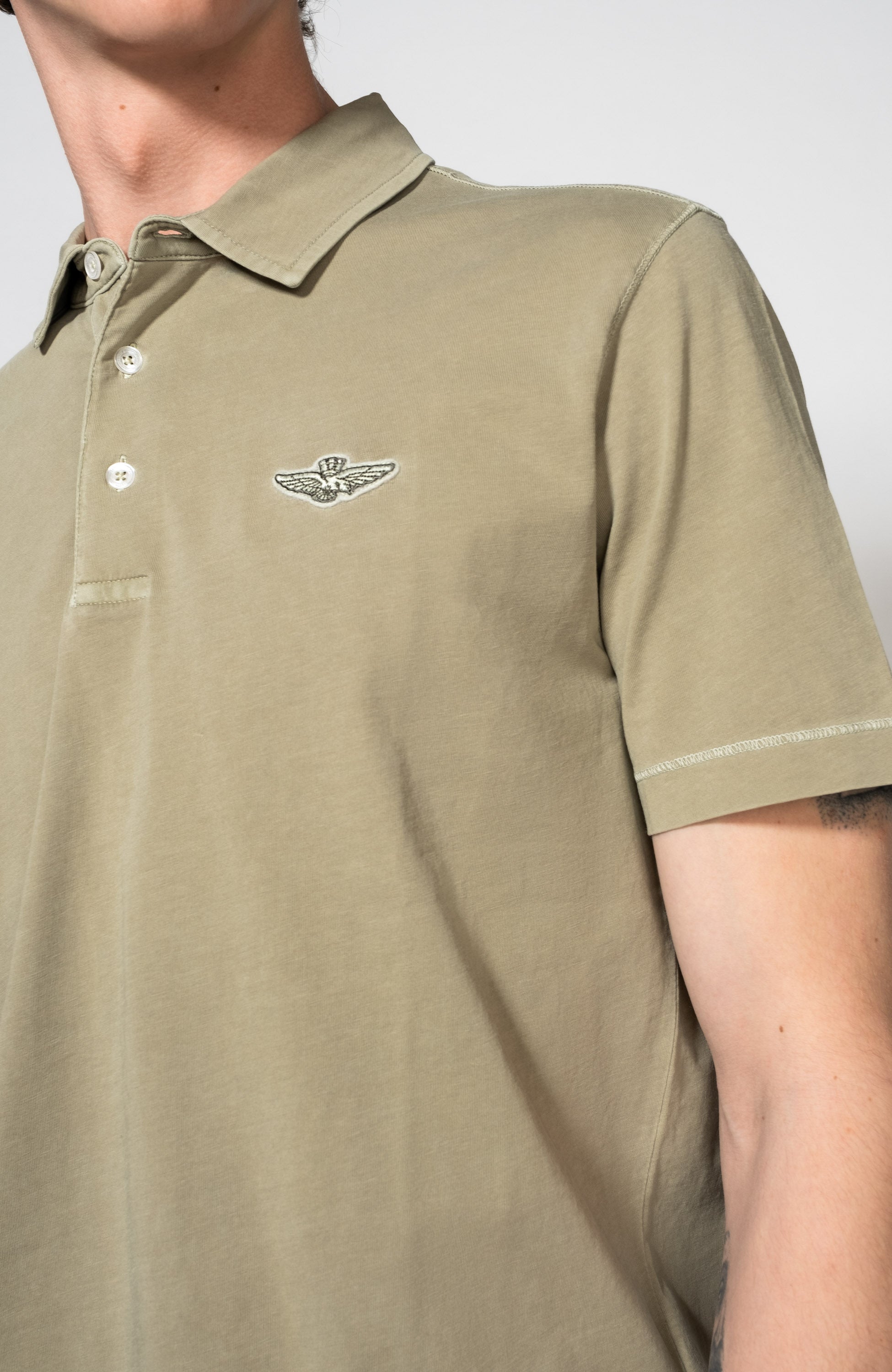 Eagle-patch polo shirt