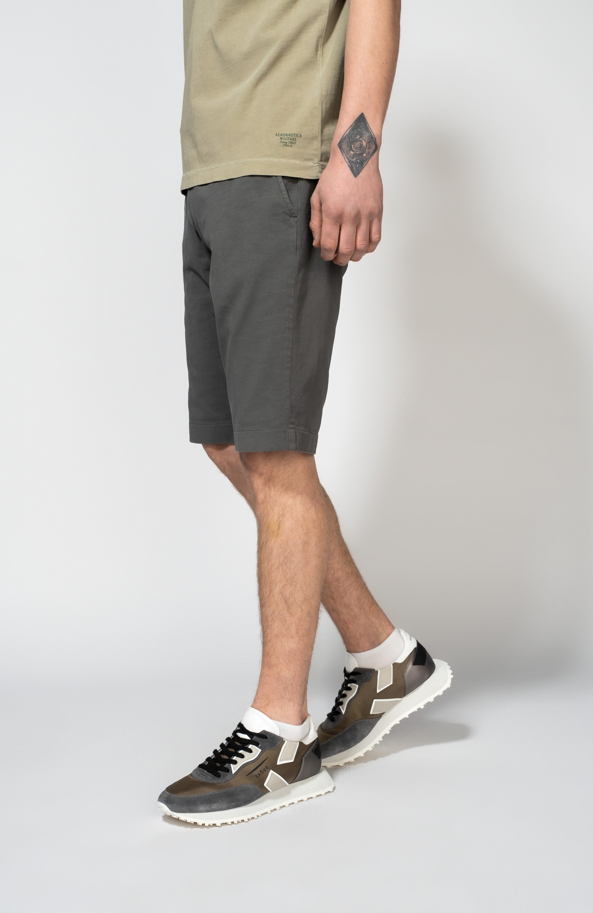 Aeronautica militare Grey Lühikesed püksid jercey-kangast image 4