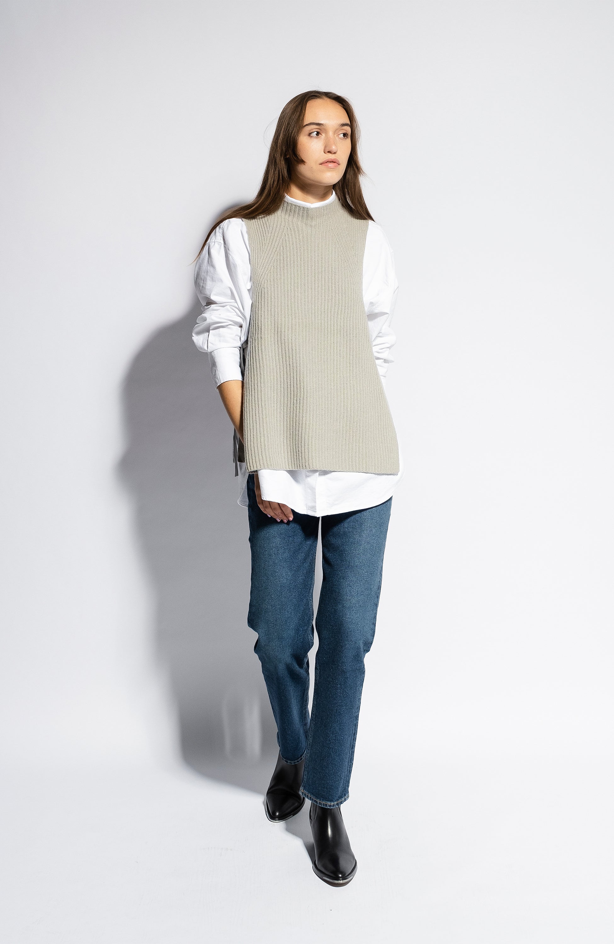 Ftc cashmere Grey Mockneck cashmere vest image 3