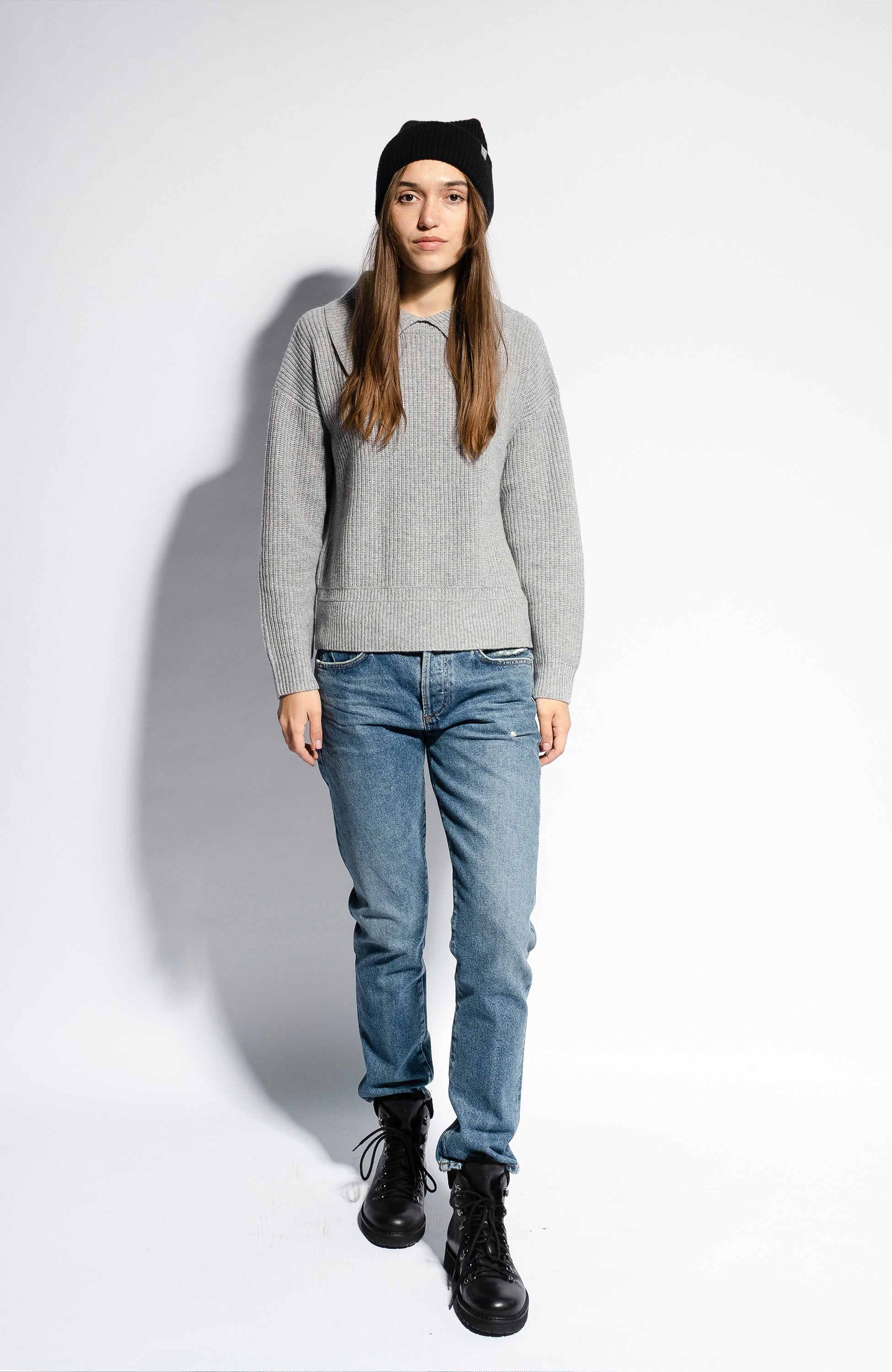 Poloneck cashmere pullover